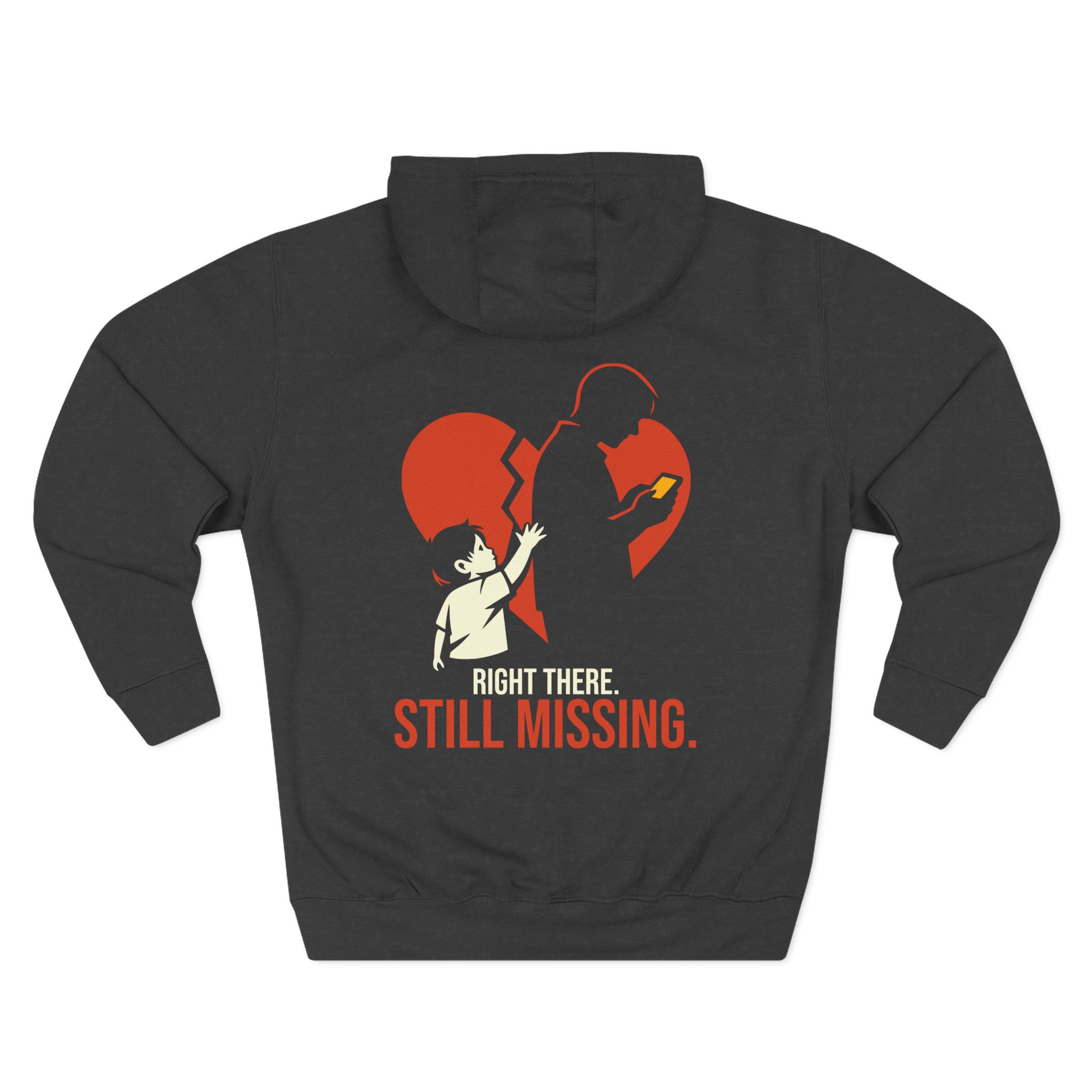 Right There Still Missing - Digital Disconnect - Premium Back Print Streetwear Hoodie - Image 8