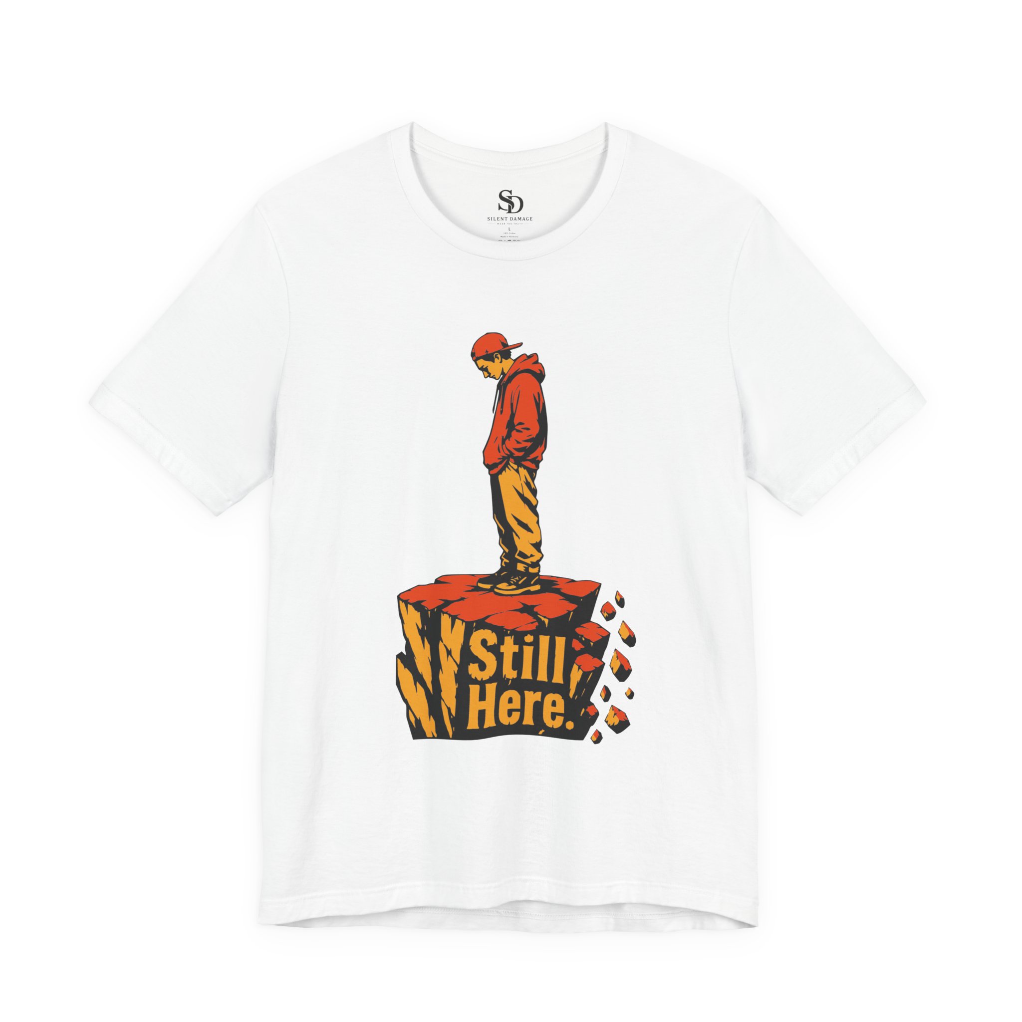 Still Here Crumbling Pillar - Premium Graphic Streetwear — Front T-Shirt - Image 7