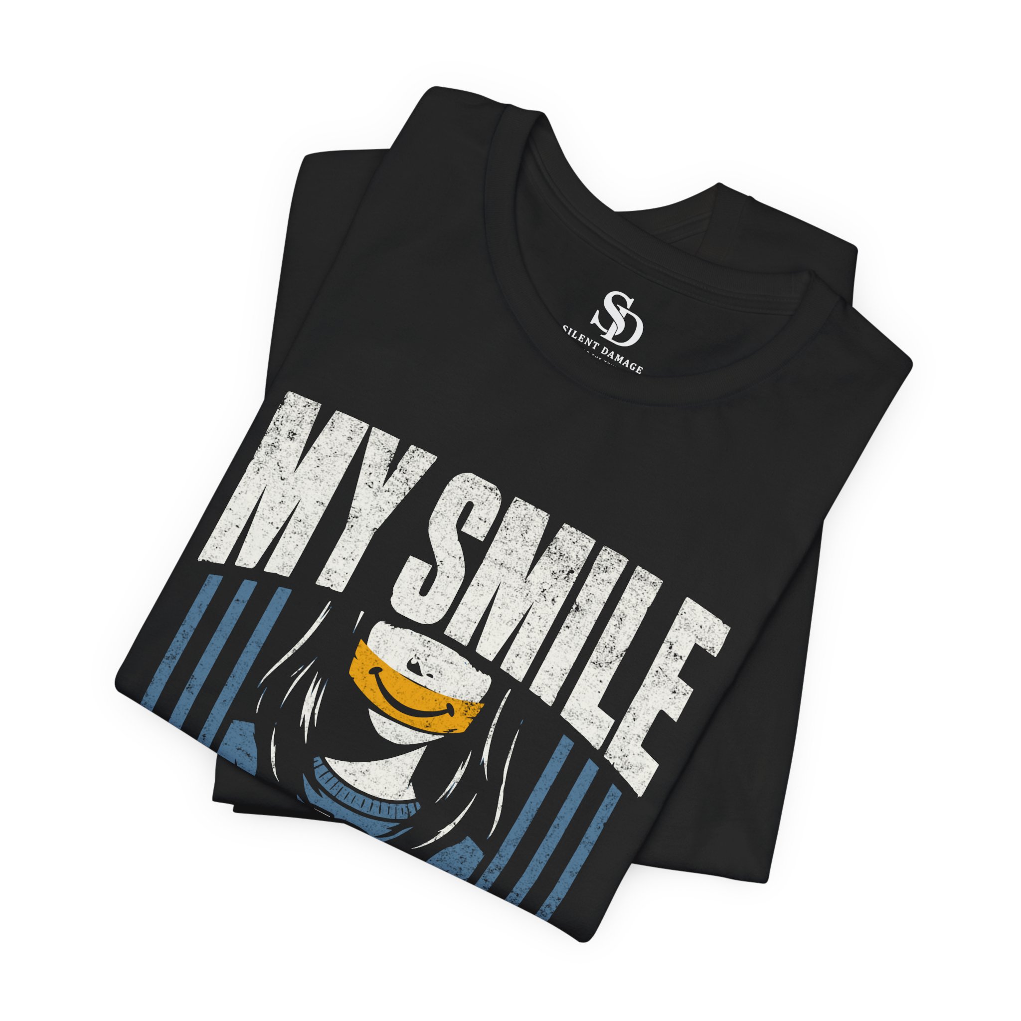 My Smile Is Working Overtime - Depression Masking Graphic Streetwear Tee - Image 6