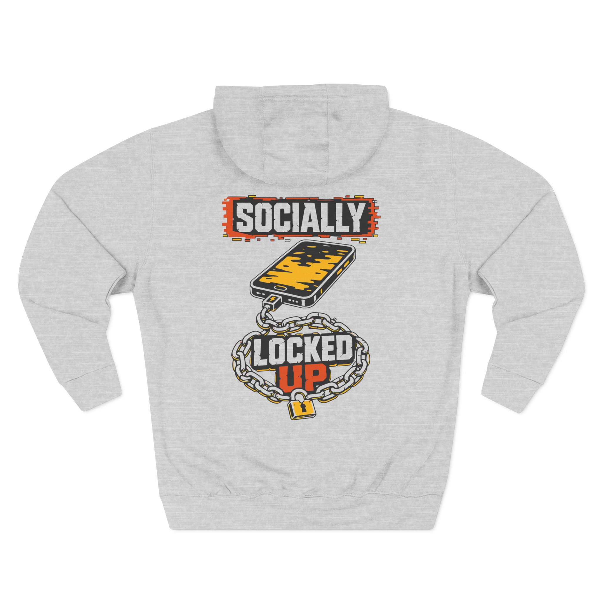 Socially Locked Up - Phone Chain Graphic Hoodie Streetwear - Image 7