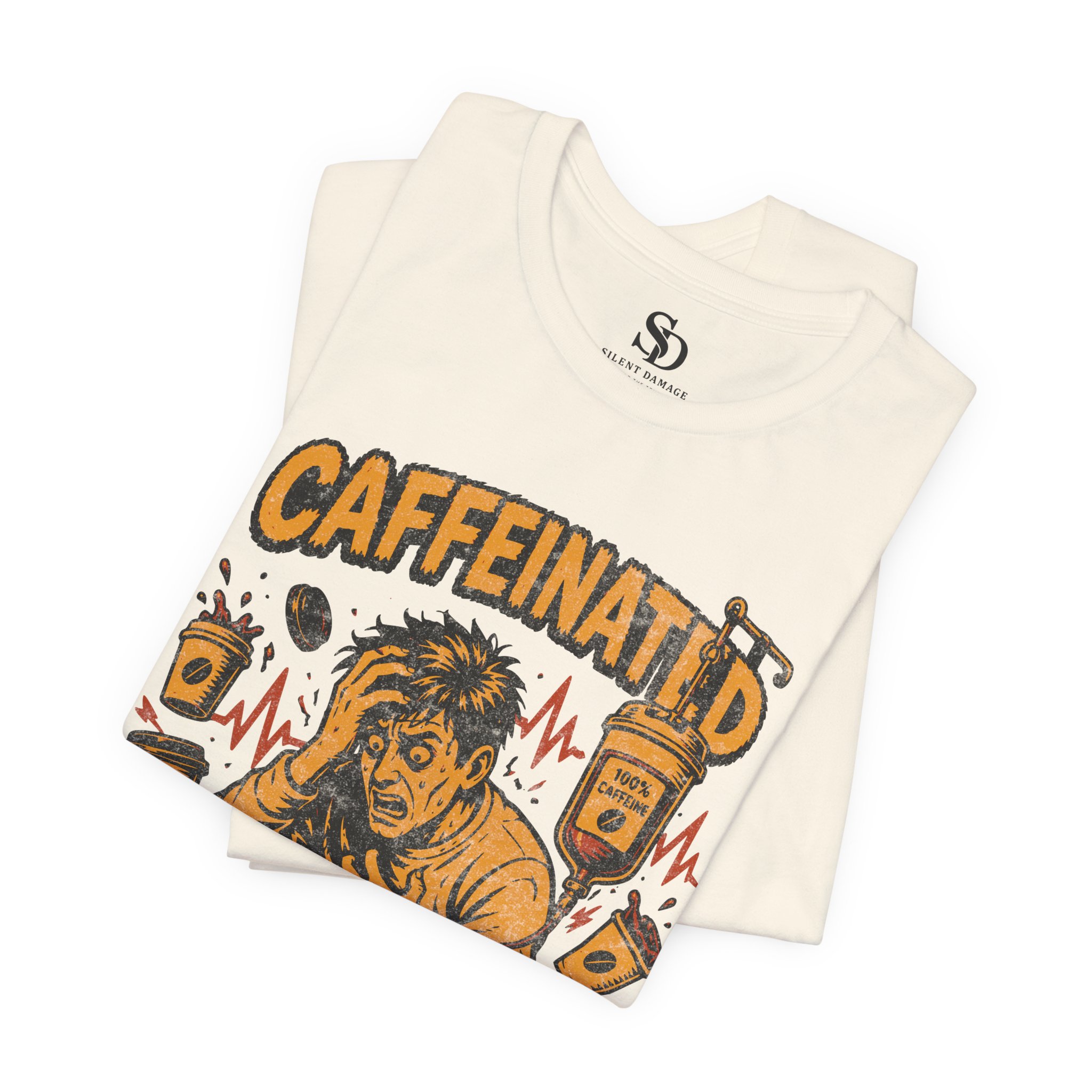 Caffeinated Panic T-Shirt – Coffee Anxiety Awareness - Image 12