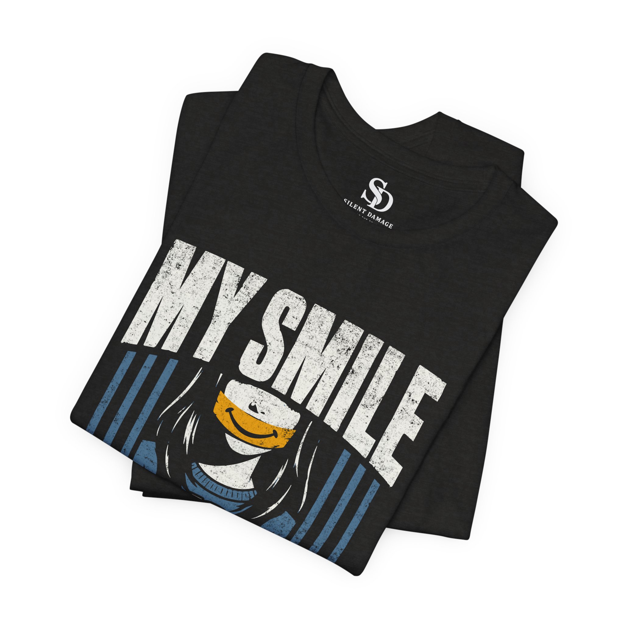 My Smile Is Working Overtime - Depression Masking Graphic Streetwear Tee - Image 8