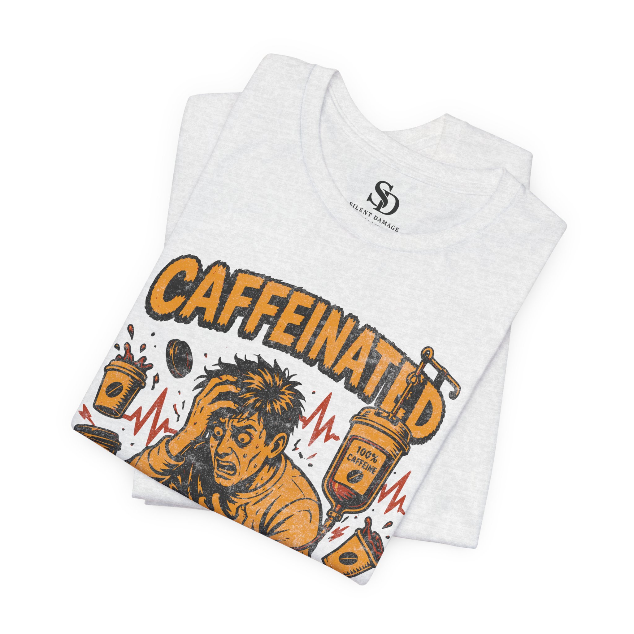 Caffeinated Panic T-Shirt – Coffee Anxiety Awareness - Image 10
