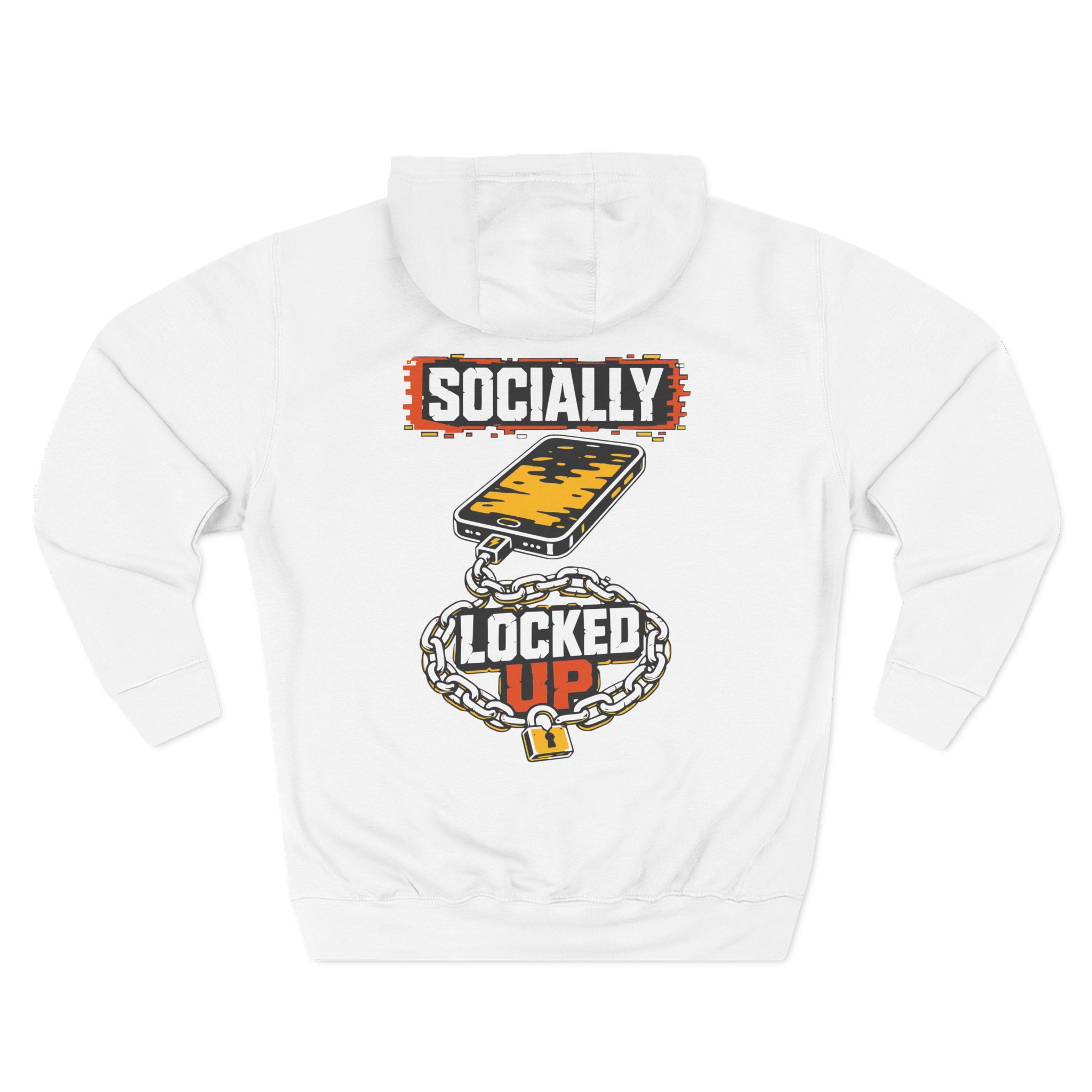 Socially Locked Up - Phone Chain Graphic Hoodie Streetwear - Image 4