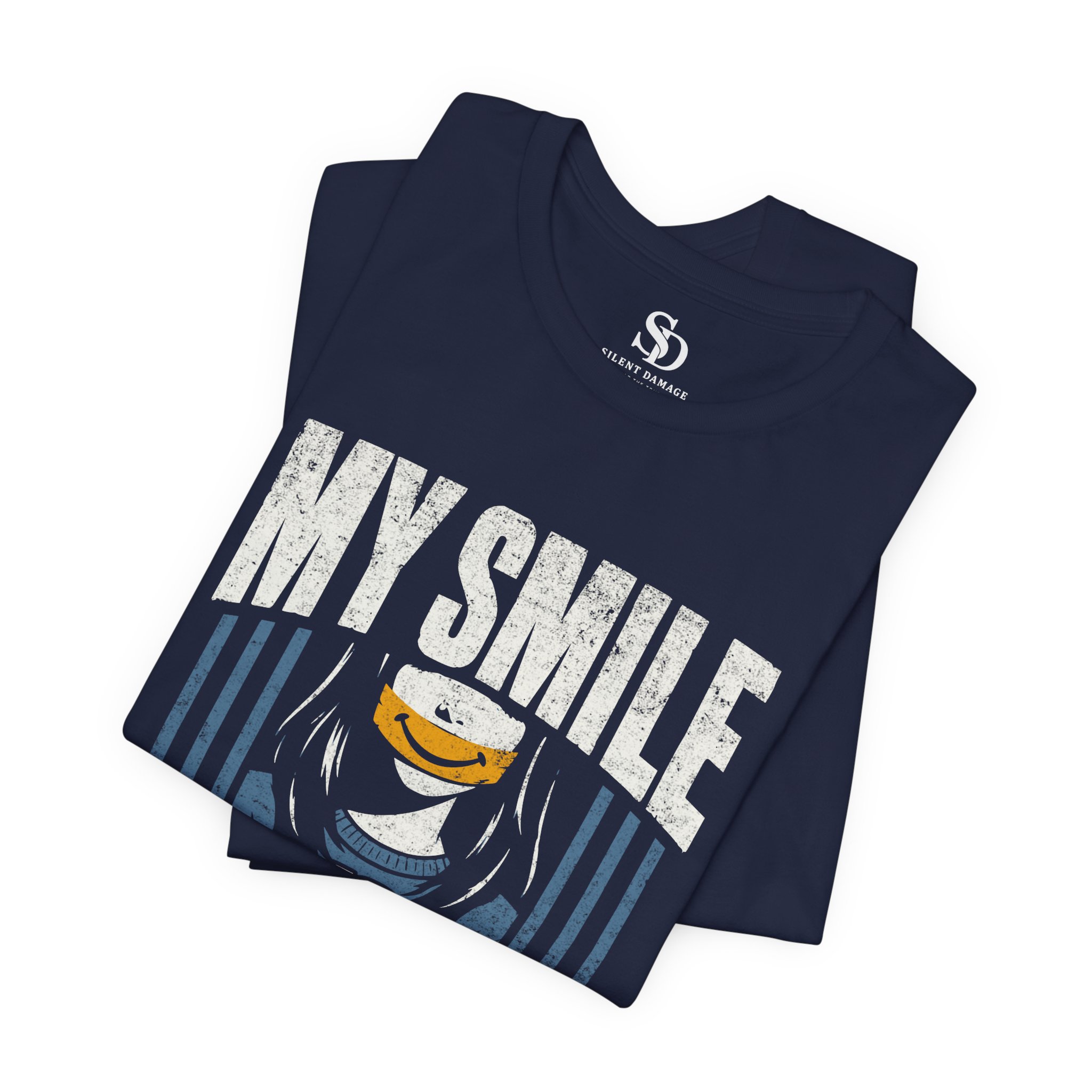 My Smile Is Working Overtime - Depression Masking Graphic Streetwear Tee - Image 10