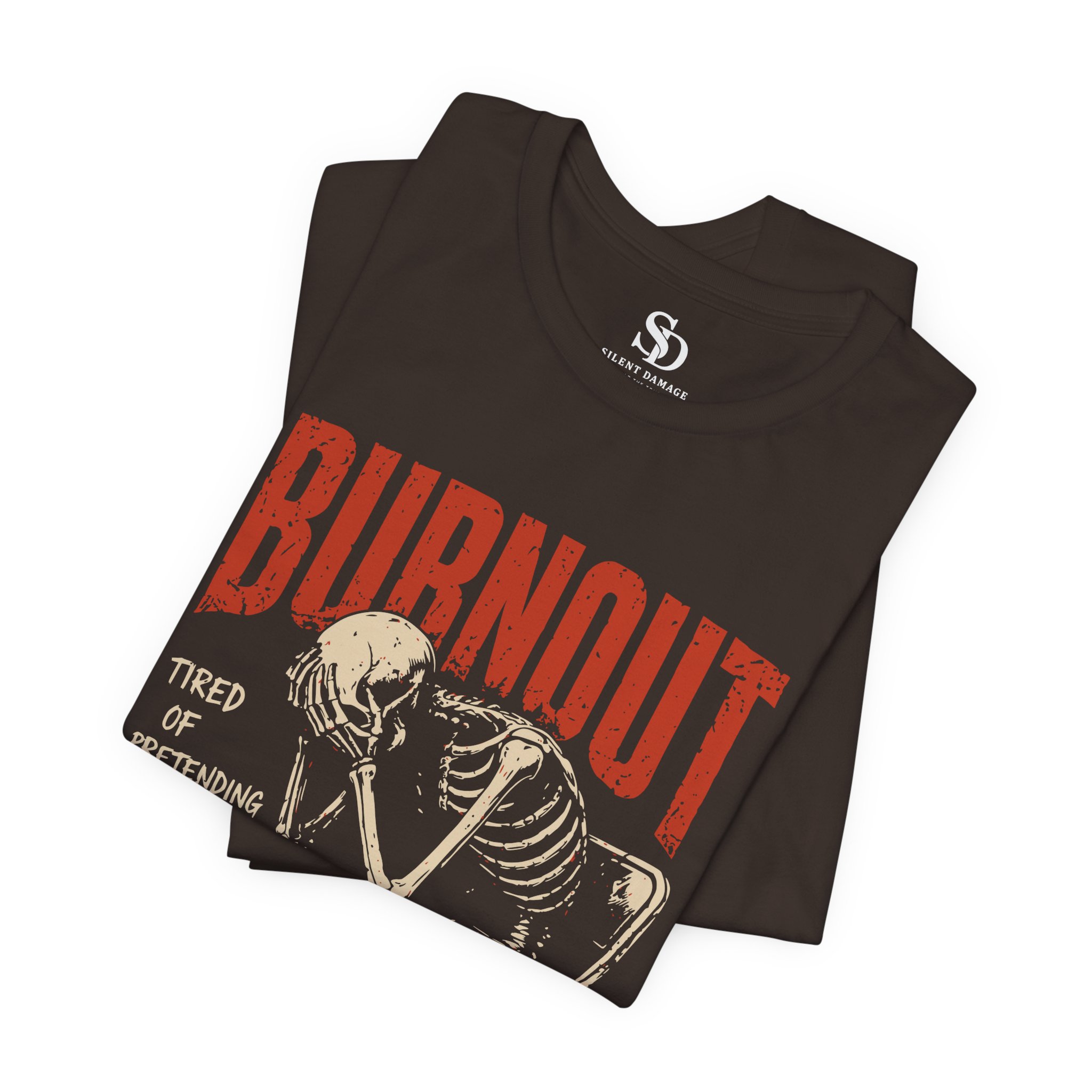 Burnout Chair Skeleton - Mental Exhaustion Graphic Tee - Premium Streetwear - Image 11