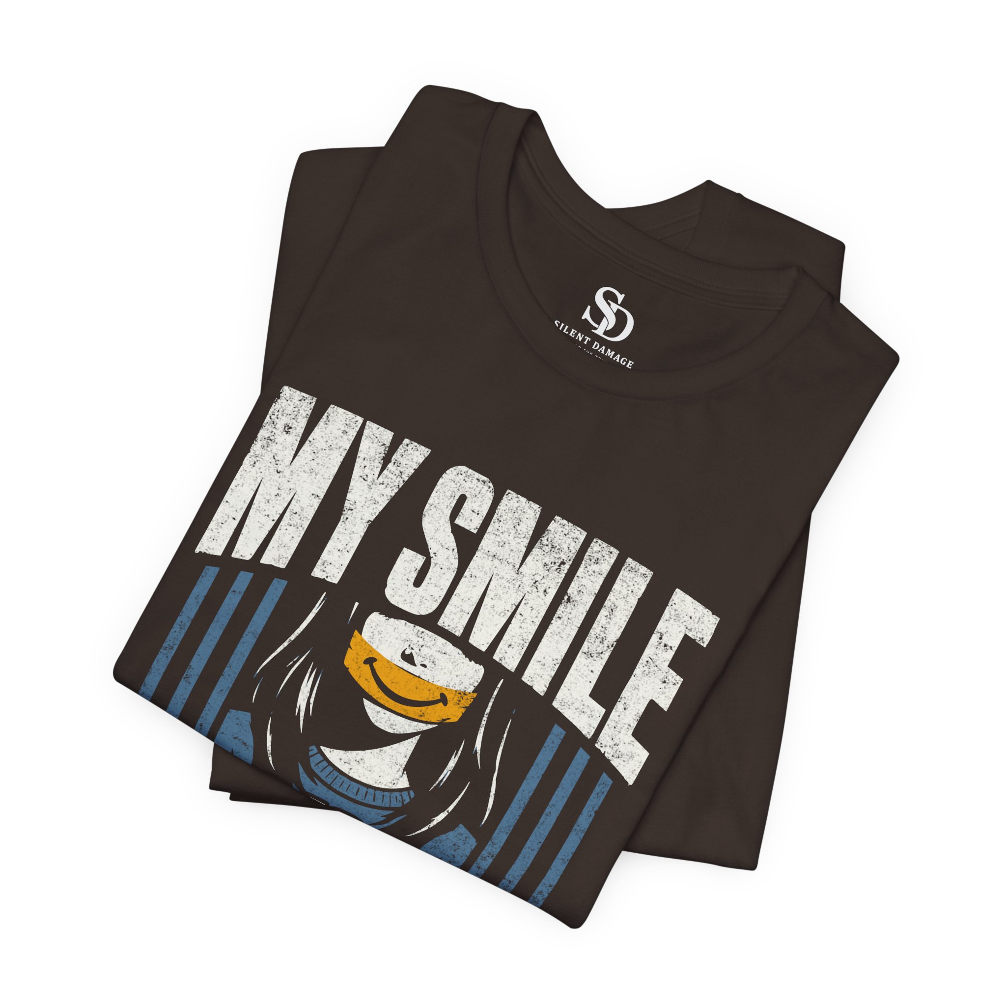 My Smile Is Working Overtime - Depression Masking Graphic Streetwear Tee - Image 12
