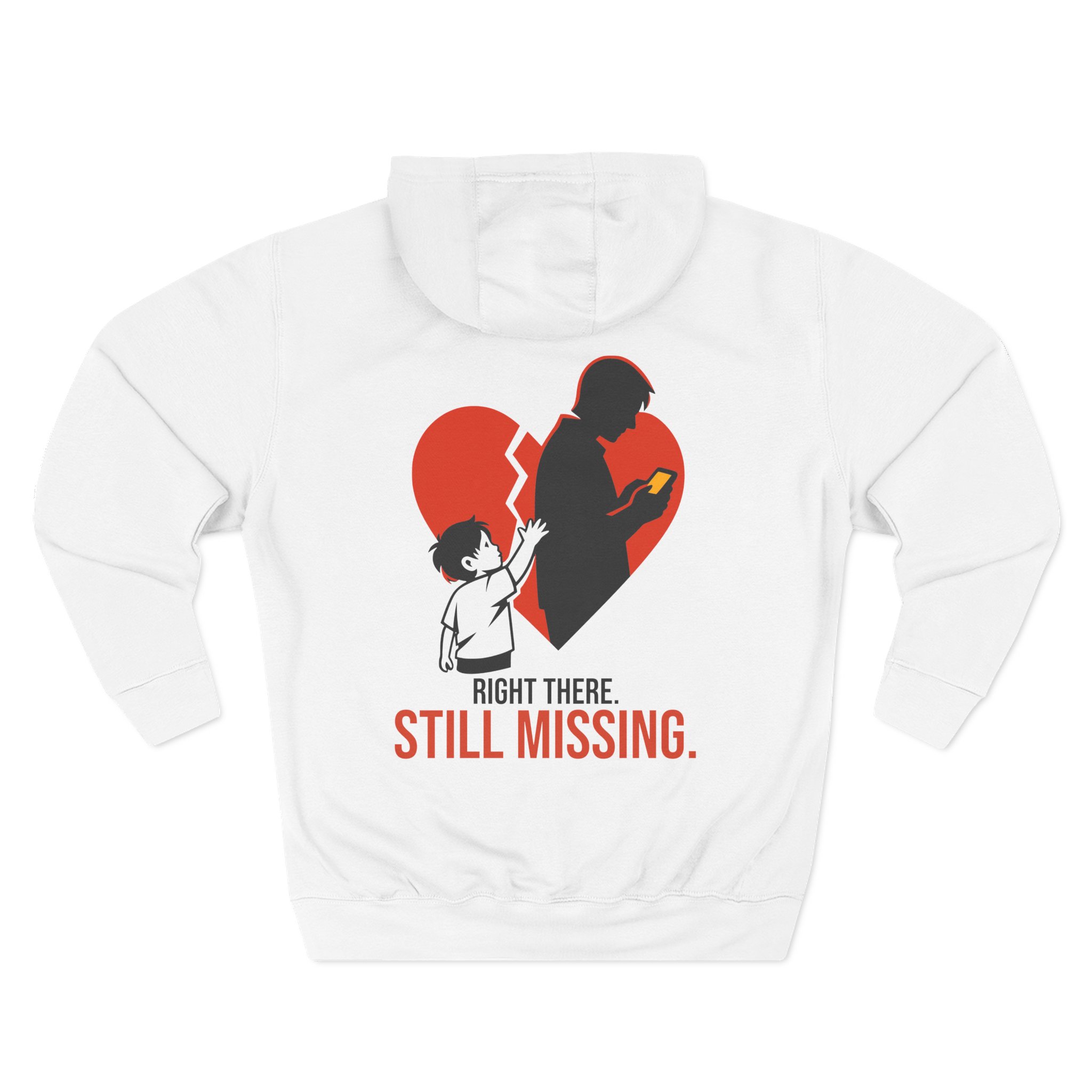 Right There Still Missing - Digital Disconnect - Premium Back Print Streetwear Hoodie - Image 11