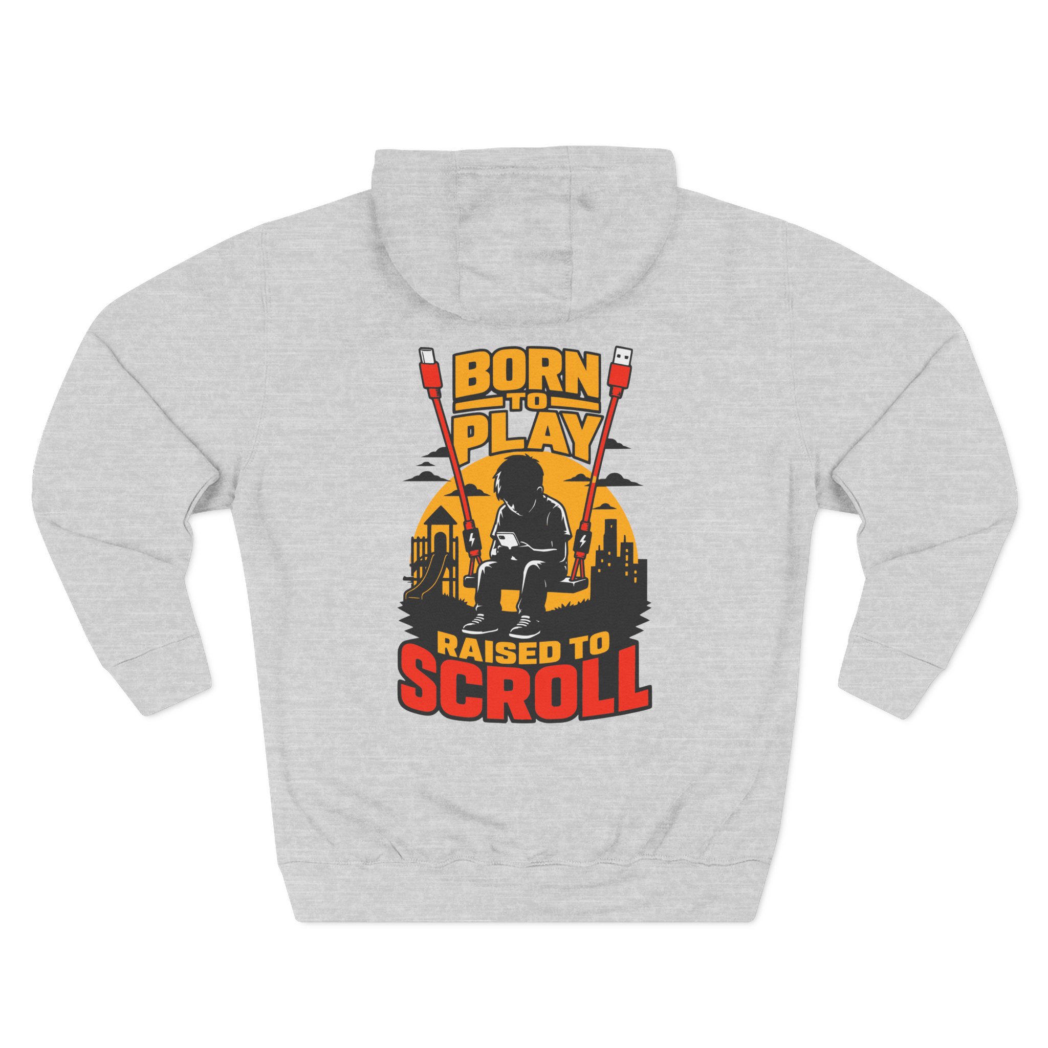Born To Play Raised To Scroll - Child Phone Graphic Hoodie Apparel for Men and Women - Image 10