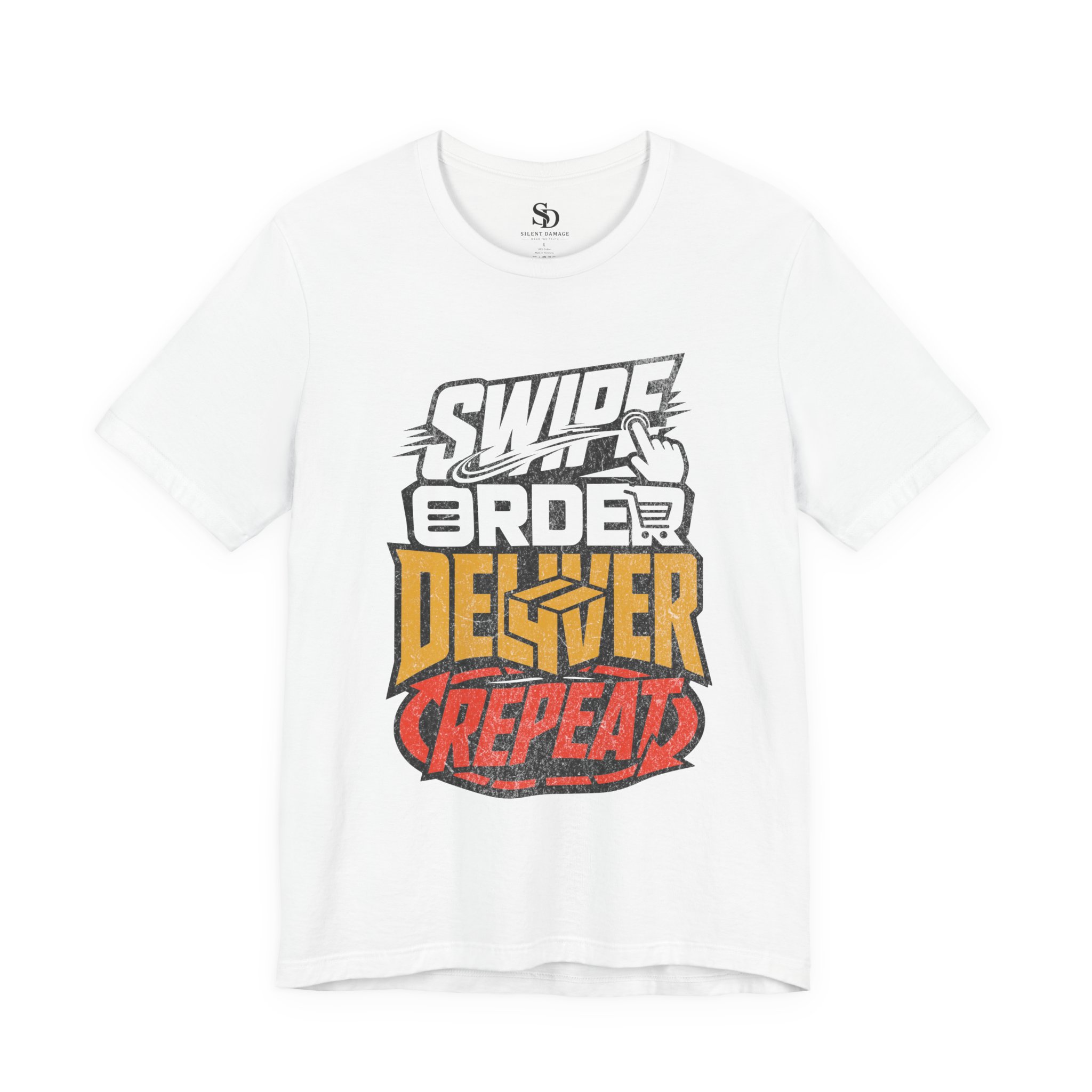 Swipe Order Deliver Repeat -Cycle Graphic Premium Streetwear Tee - Image 9