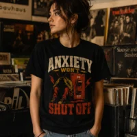 Anxiety Wont Shut Off Switch - Panic Graphic Tee Streetwear Premium
