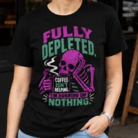 Fully Depleted Coffee Skeleton - Morning Graphic Tee Streetwear