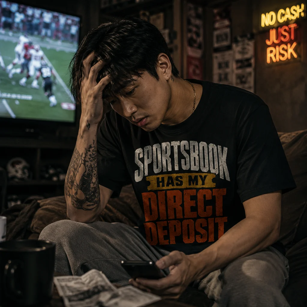 Sportsbook Has My Direct Deposit -Varsity Graphic Streetwear Tee - Image 3