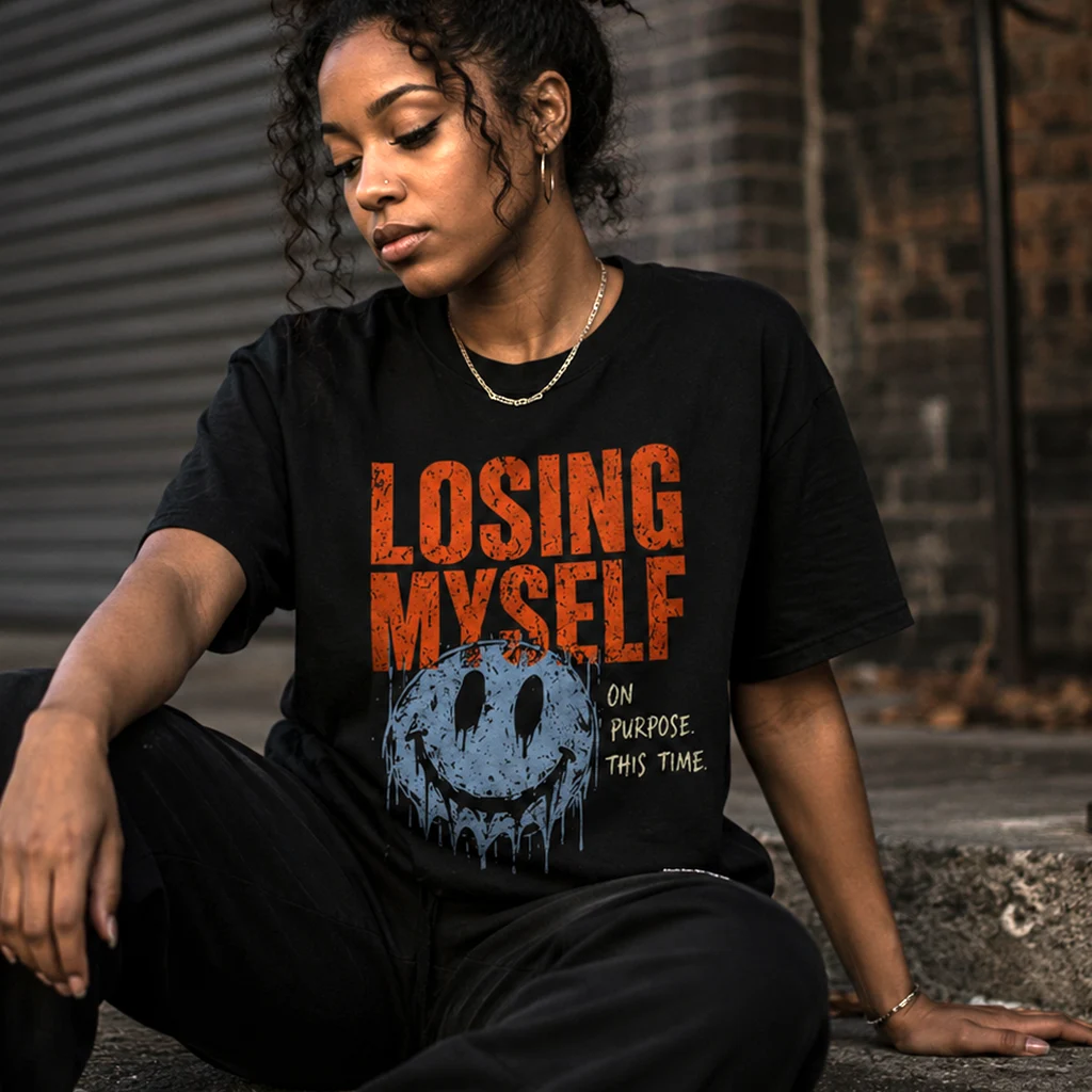 Losing Myself On Purpose This Time - Graphic Premium Everyday Tee - Image 3