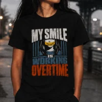 My Smile Is Working Overtime - Depression Masking Graphic Streetwear Tee