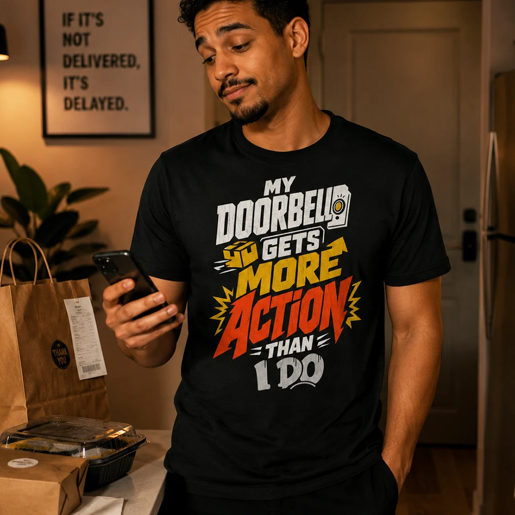 My Doorbell Gets More Action Than I Do - Truth Statement Graphic Tee - Image 4
