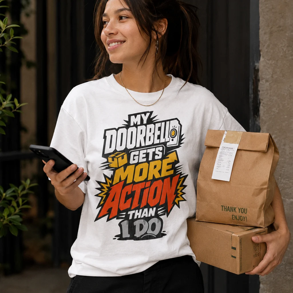 My Doorbell Gets More Action Than I Do - Truth Statement Graphic Tee - Image 3