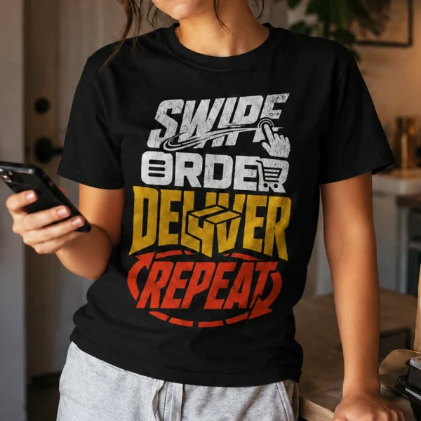 Swipe Order Deliver Repeat -Cycle Graphic Premium Streetwear Tee