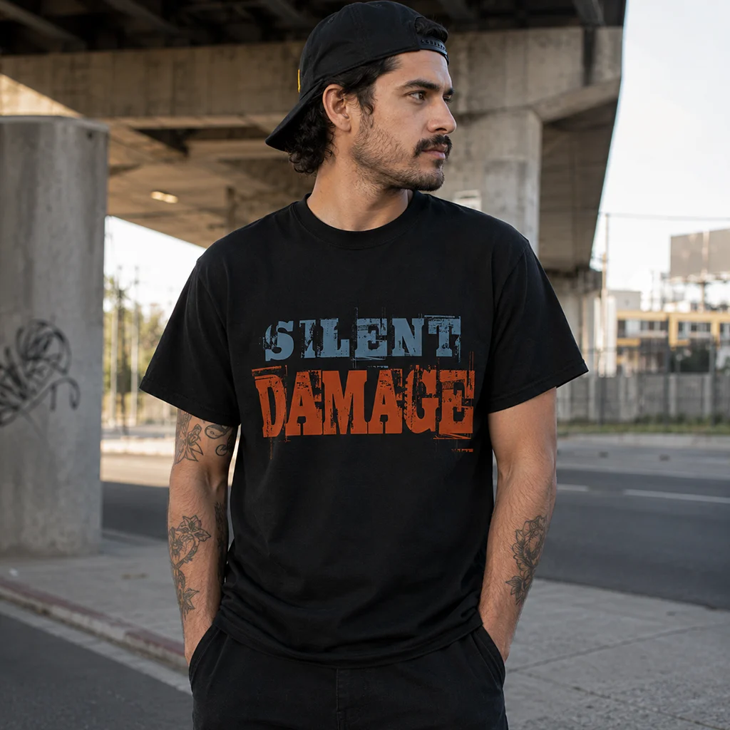 Silent Damage Brand Statement - Graphic Tee Streetwear Premium Apparel for Men and Women - Image 3