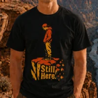 Still Here Crumbling Pillar - Premium Graphic Streetwear — Front T-Shirt