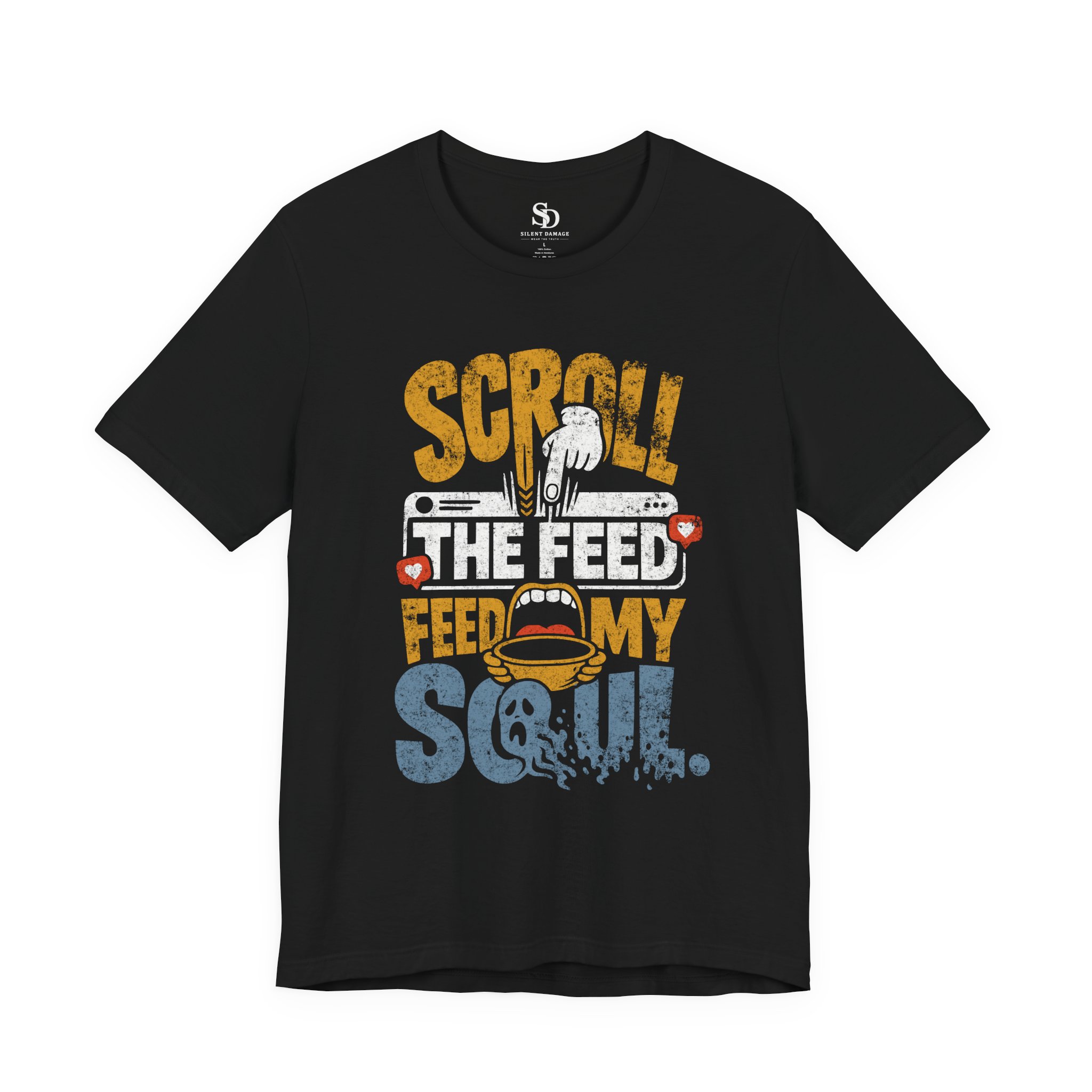 Scroll The Feed Feed My Soul - Social Media Graphic Tee Premium Streetwear - Image 2