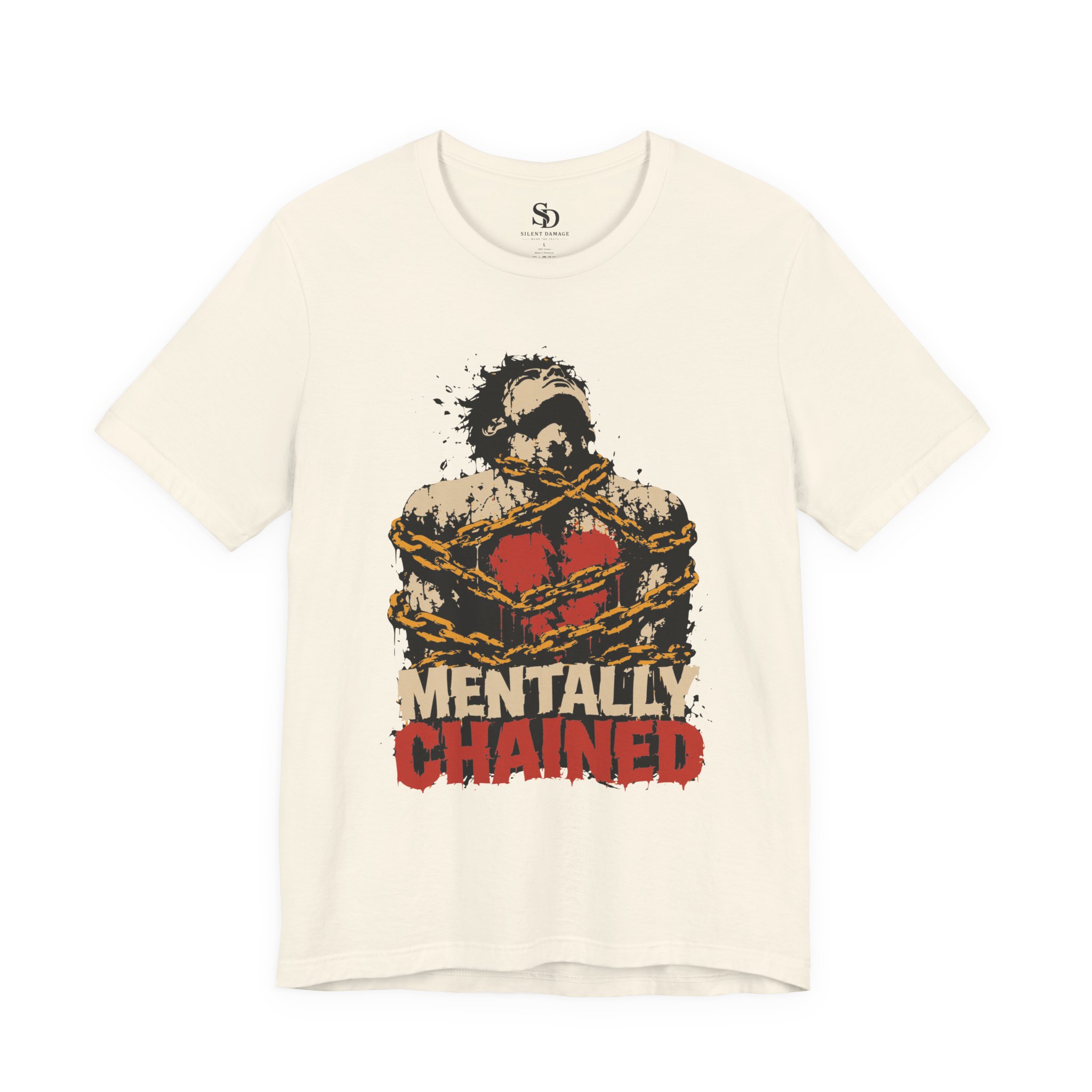 Mentally Chained Broken Soul - Grunge Illustration Premium Streetwear Tee - Image 9