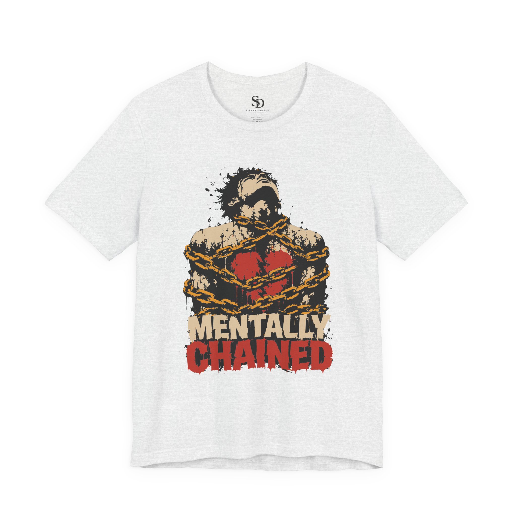 Mentally Chained Broken Soul - Grunge Illustration Premium Streetwear Tee - Image 14