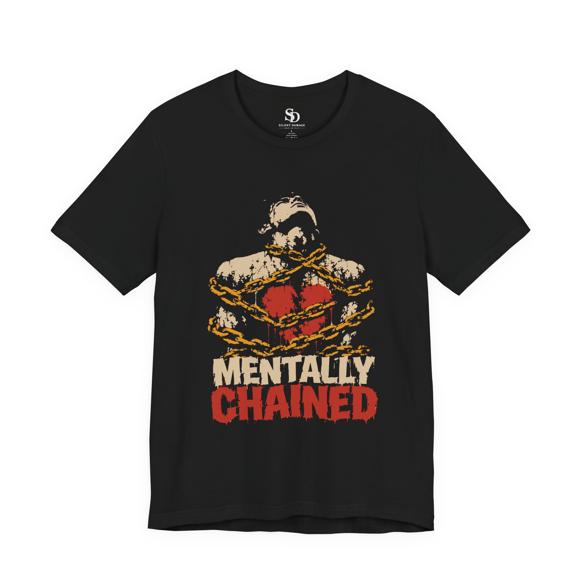 Mentally Chained Broken Soul - Grunge Illustration Premium Streetwear Tee - Image 2