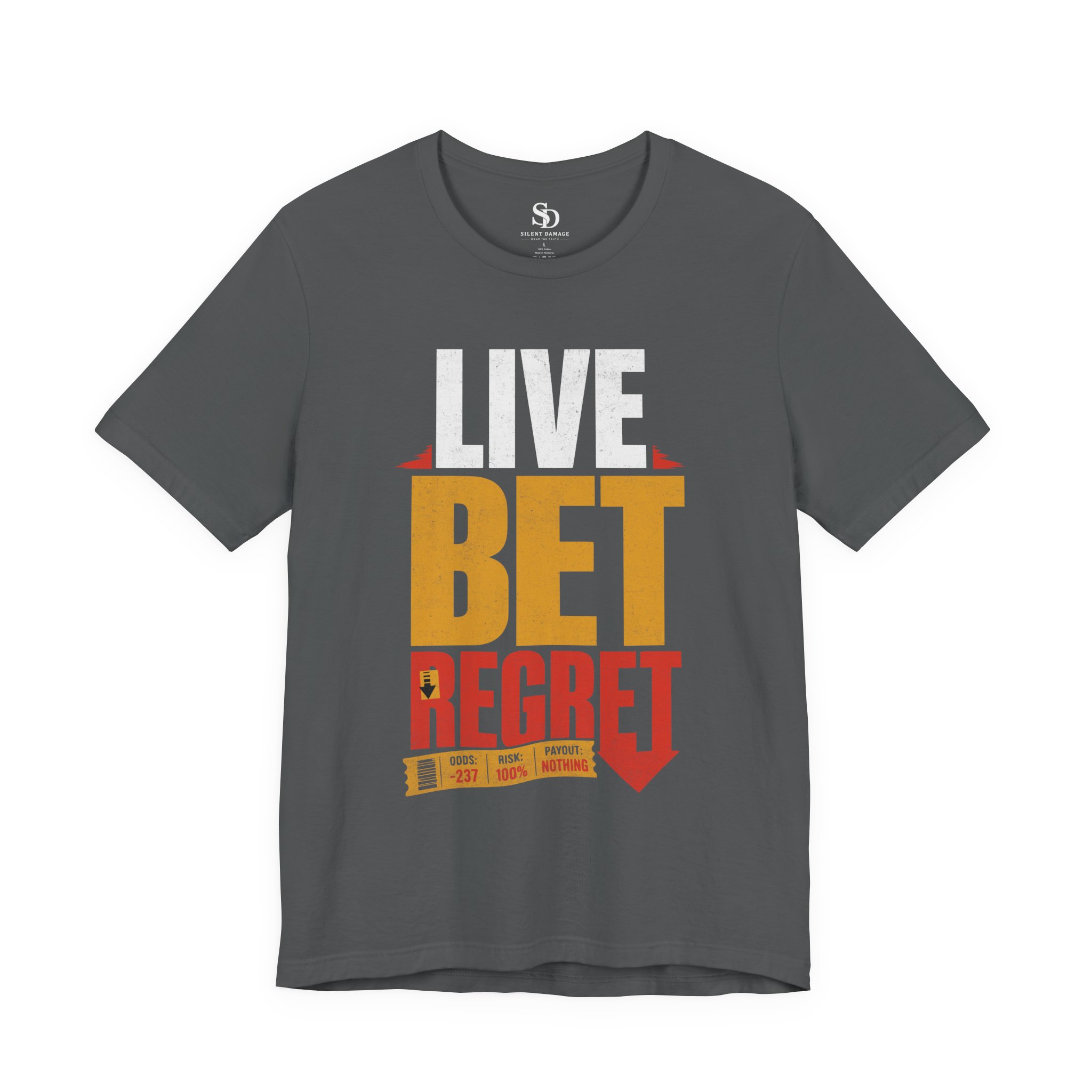Live Bet Regret - Game Day Sports Betting Graphic Streetwear Tee - Image 18