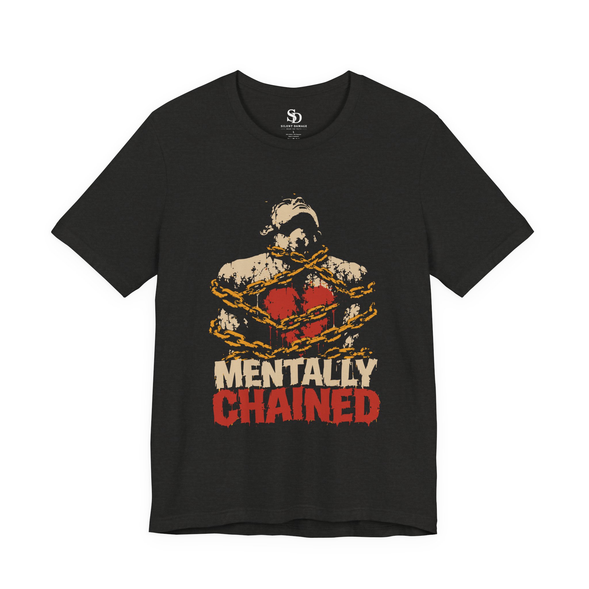 Mentally Chained Broken Soul - Grunge Illustration Premium Streetwear Tee - Image 16