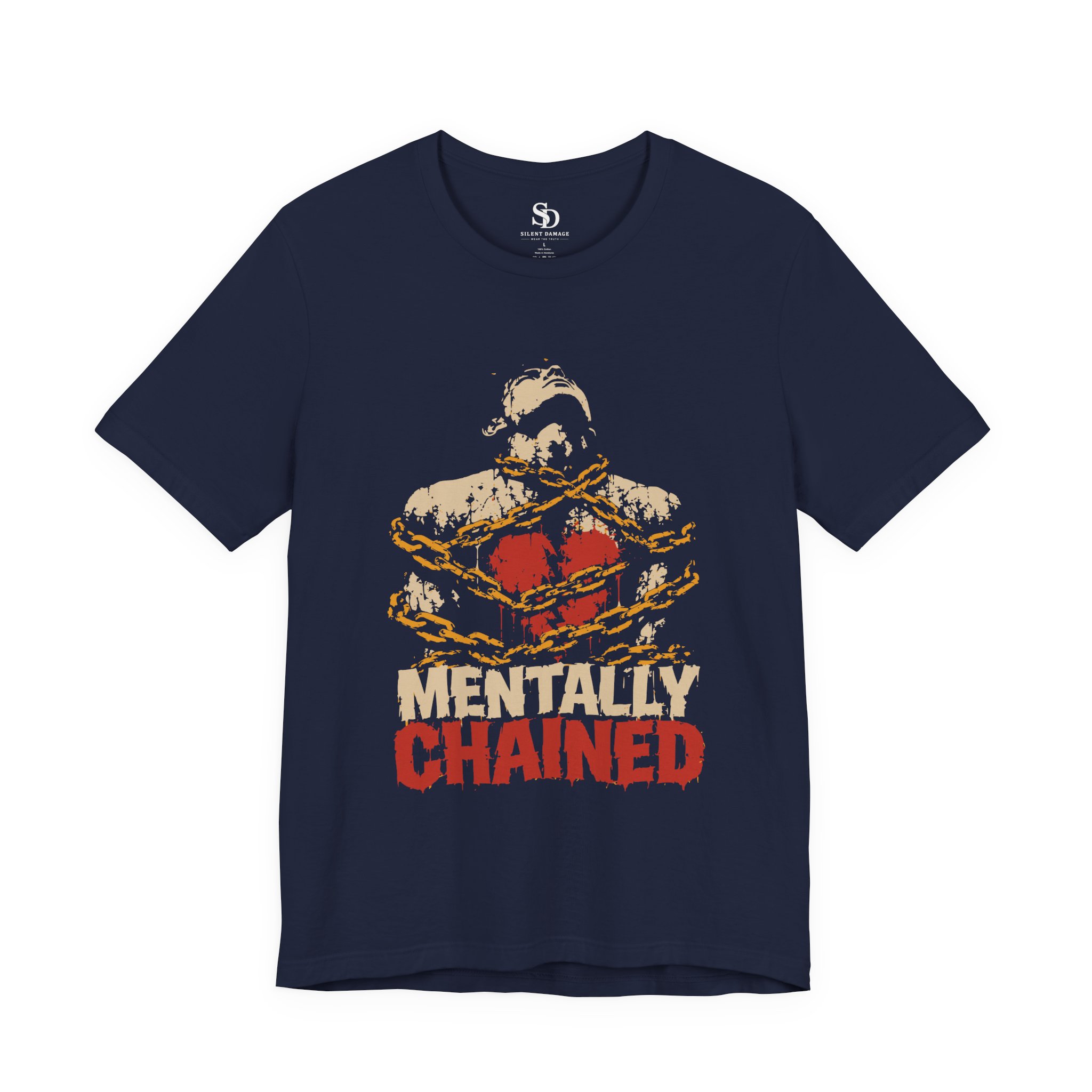 Mentally Chained Broken Soul - Grunge Illustration Premium Streetwear Tee - Image 18