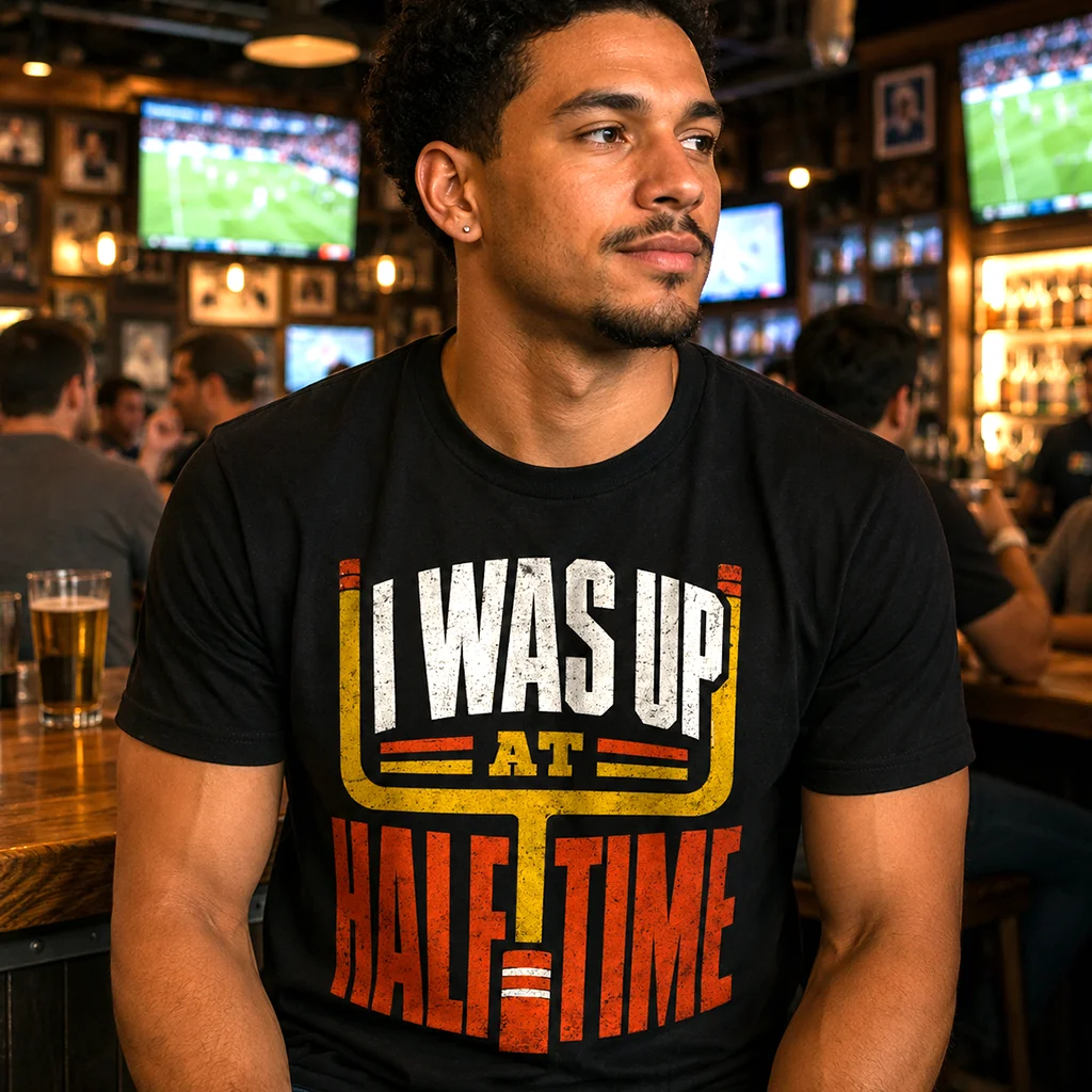 I Was Up At Halftime - Sports Betting Premium Streetwear Graphic Tee - Image 3