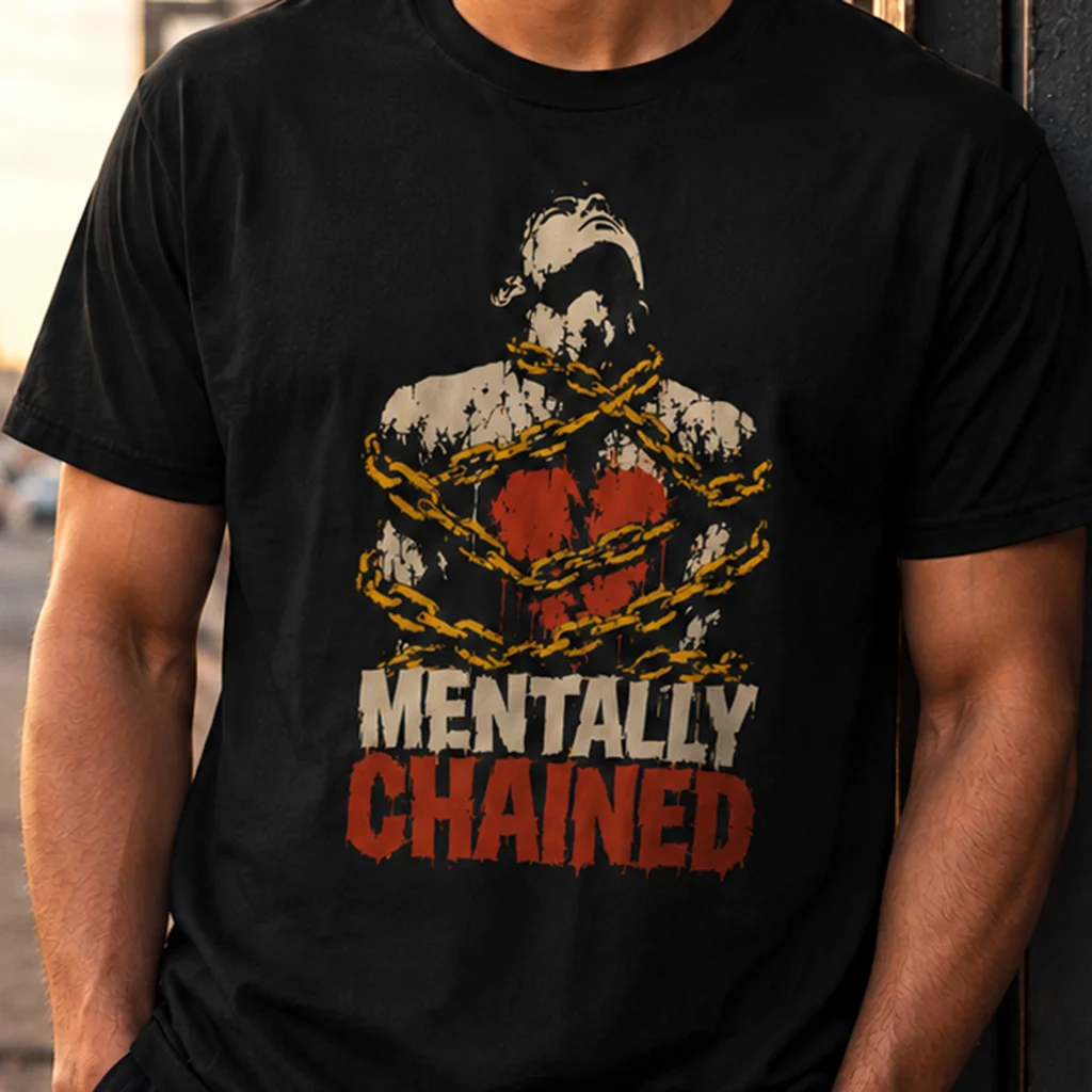 Mentally Chained Broken Soul - Grunge Illustration Premium Streetwear Tee