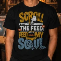 Scroll The Feed Feed My Soul - Social Media Graphic Tee Premium Streetwear