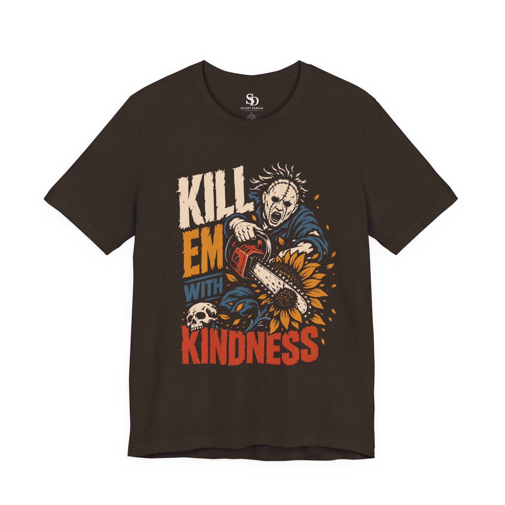 Kill Em With Kindness | Horror Humor Streetwear Premium Graphic Tee - Image 11