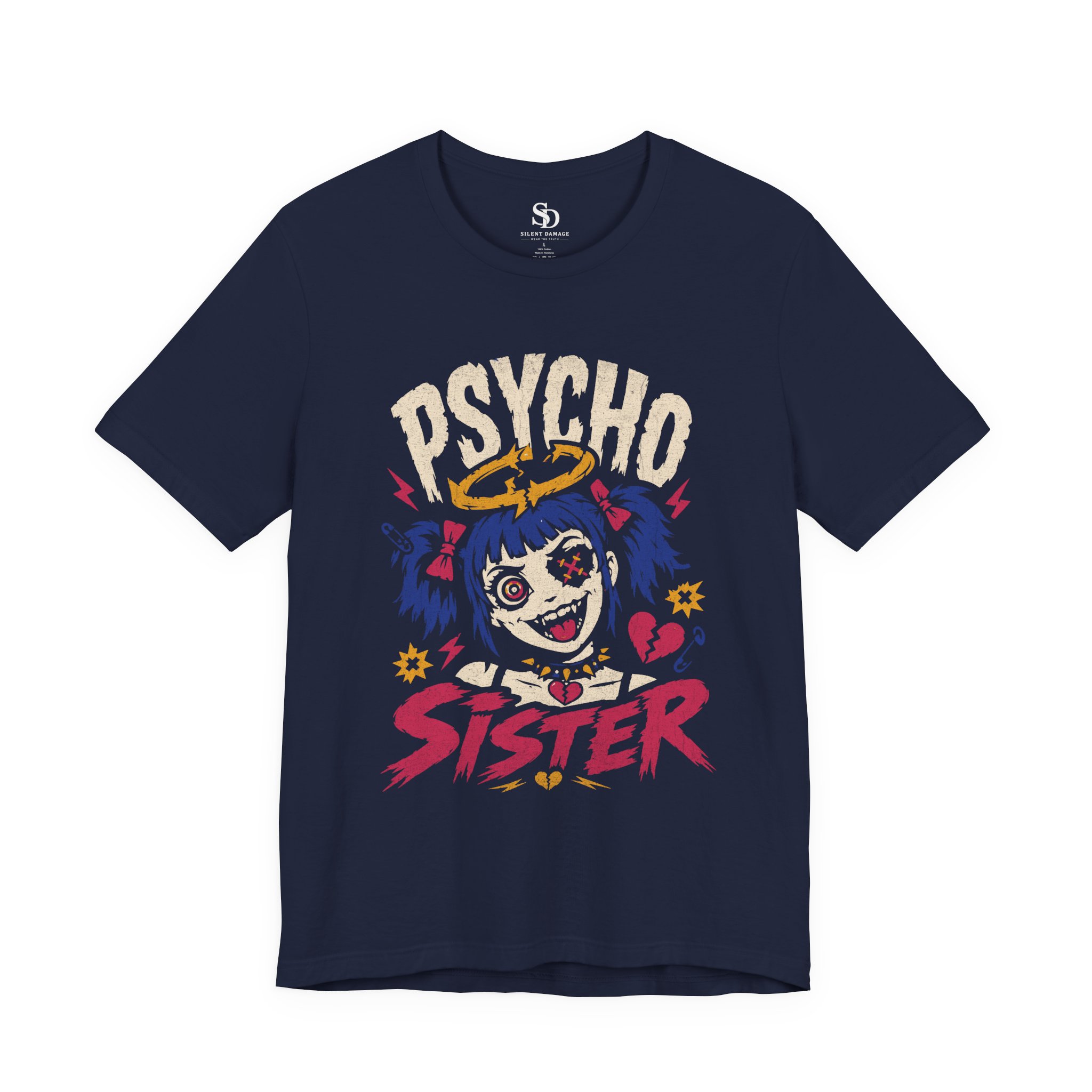 Psycho Sister | Dark Humor Alt Streetwear Premium Graphic Tee - Image 16