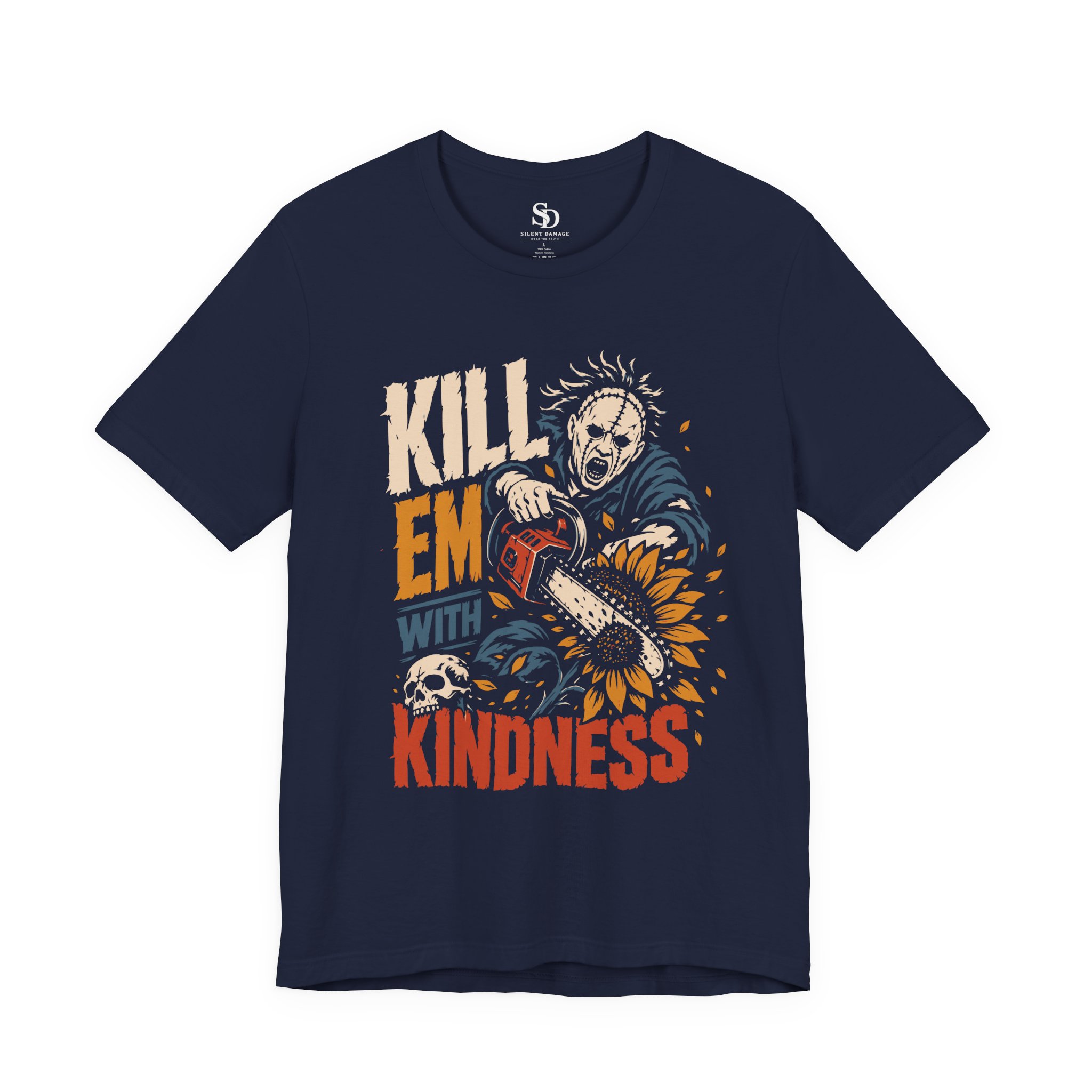 Kill Em With Kindness | Horror Humor Streetwear Premium Graphic Tee - Image 9