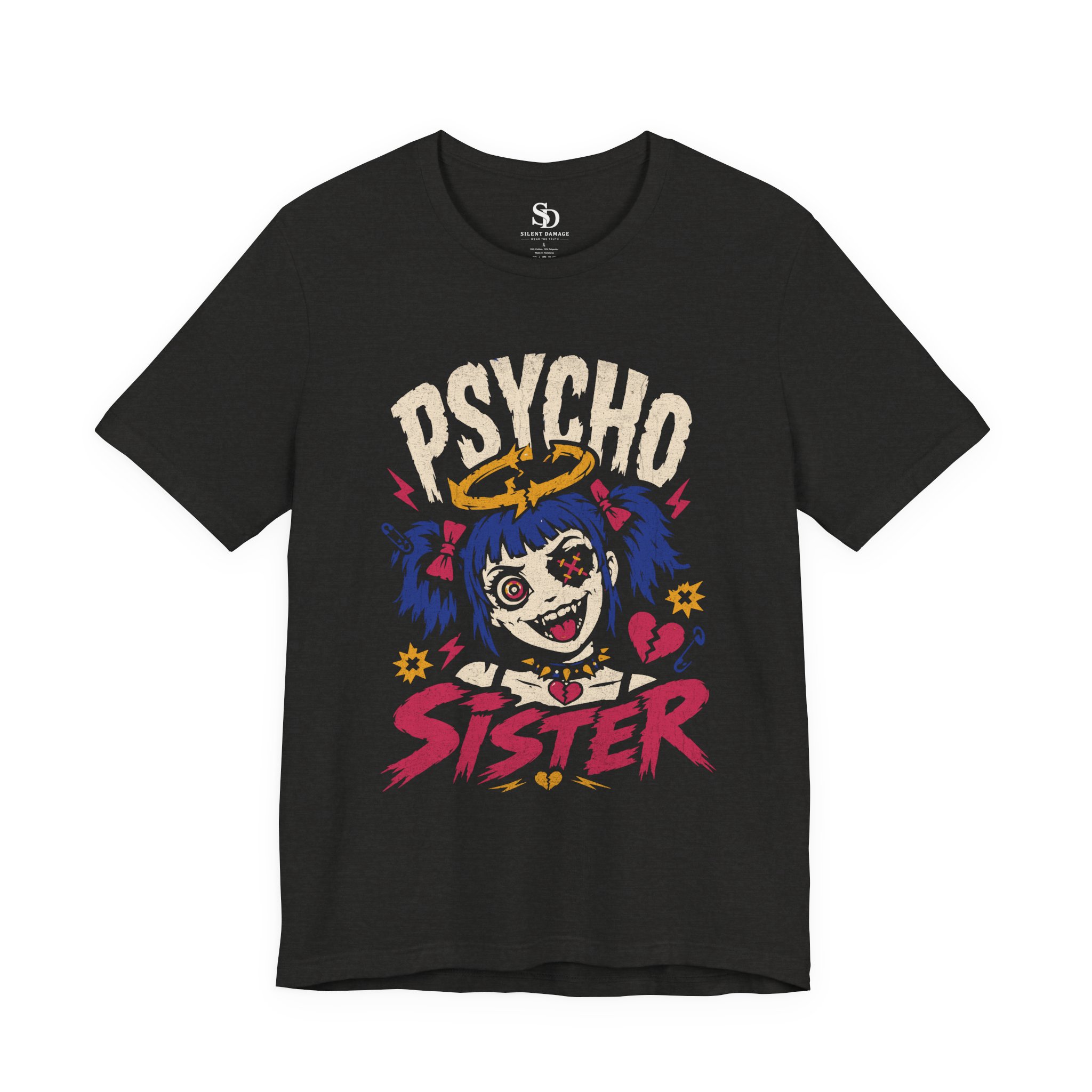 Psycho Sister | Dark Humor Alt Streetwear Premium Graphic Tee - Image 14