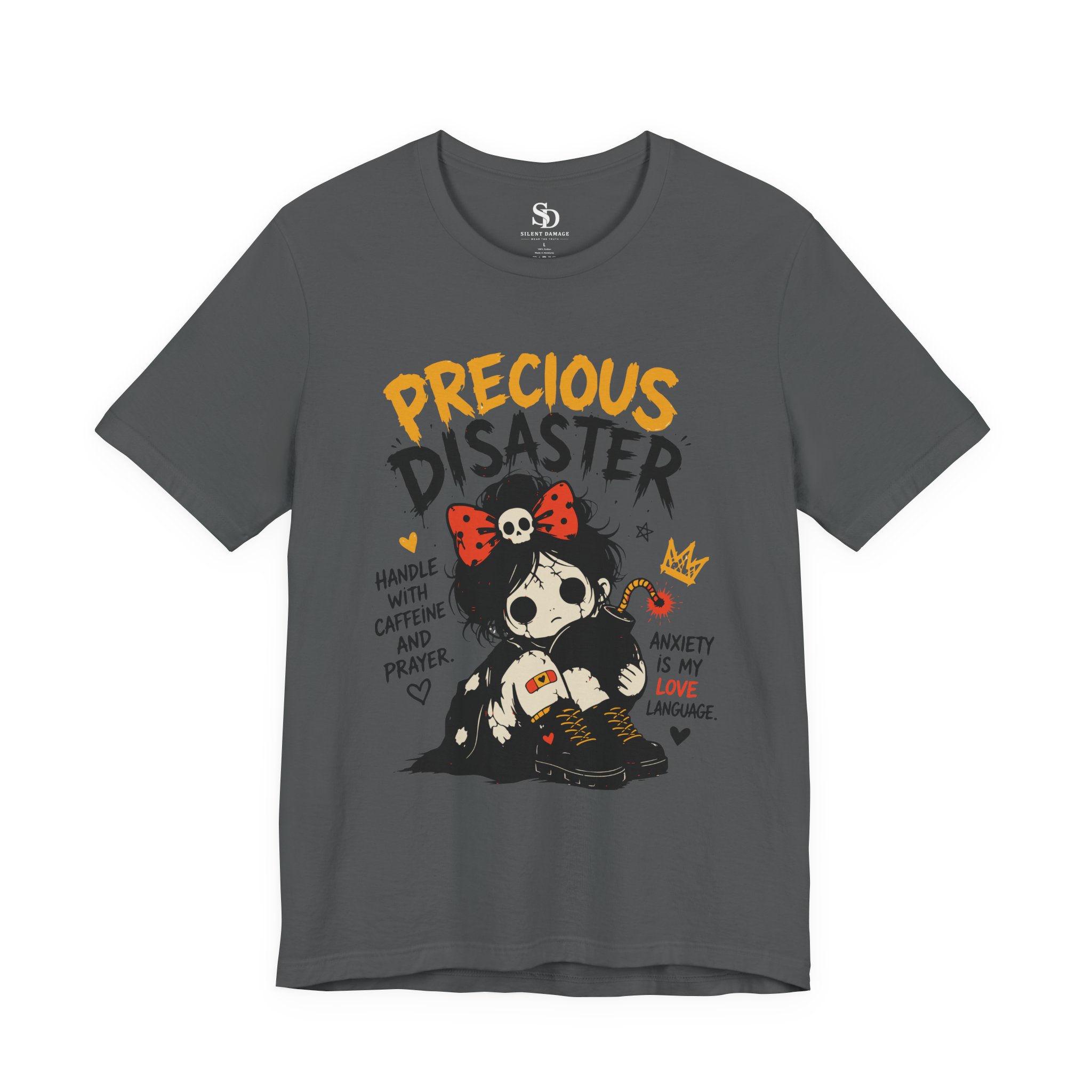 Precious Disaster | Caffeine Anxiety And Attitude Graphic Streetwear Tee - Image 20