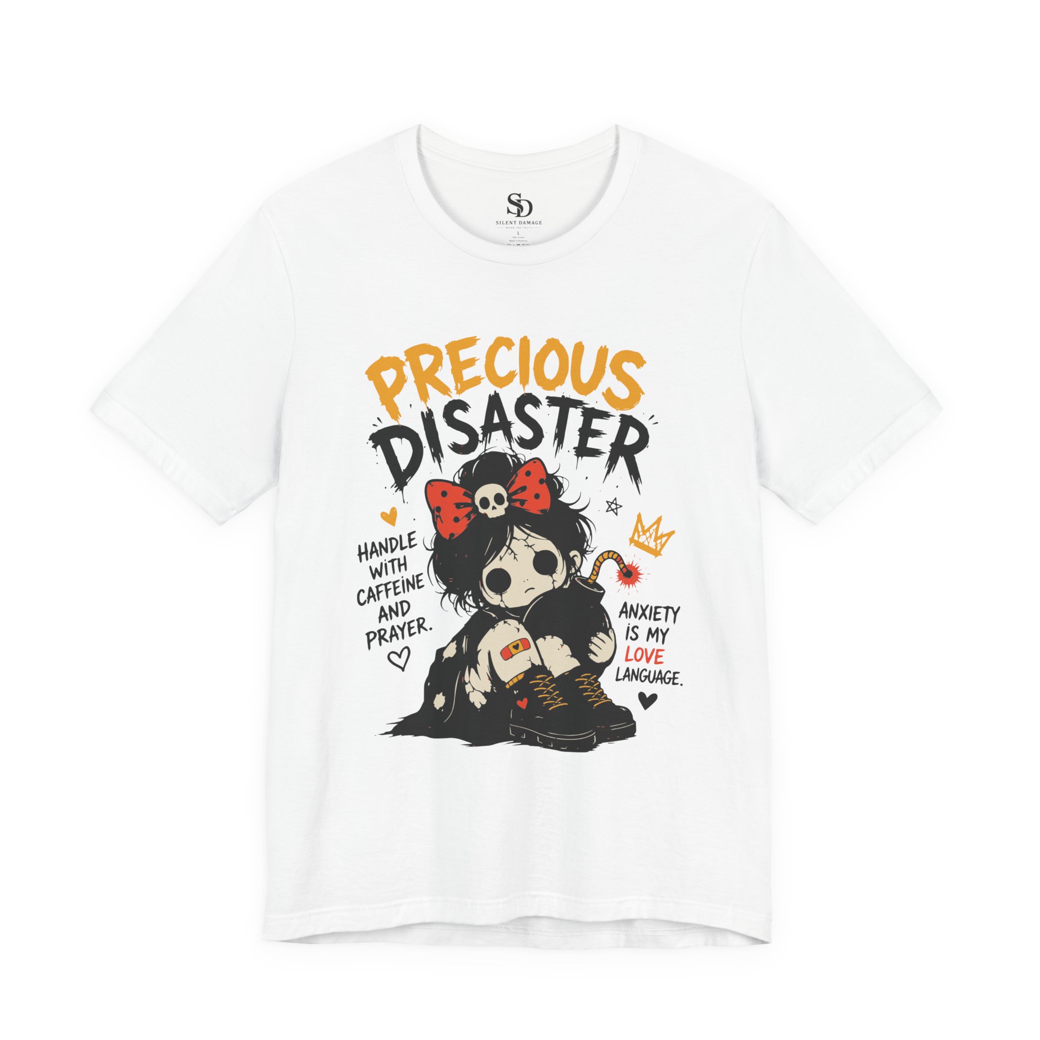 Precious Disaster | Caffeine Anxiety And Attitude Graphic Streetwear Tee - Image 11