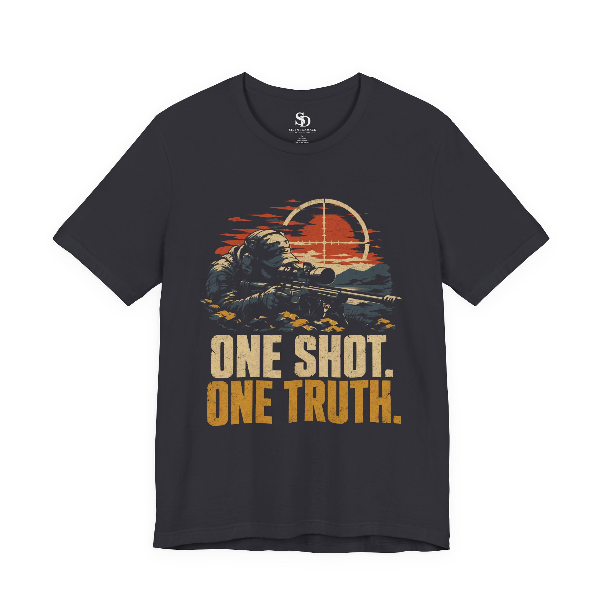 One Shot One Truth T-Shirt | Sniper Military Graphic Streetwear Tee - Image 13