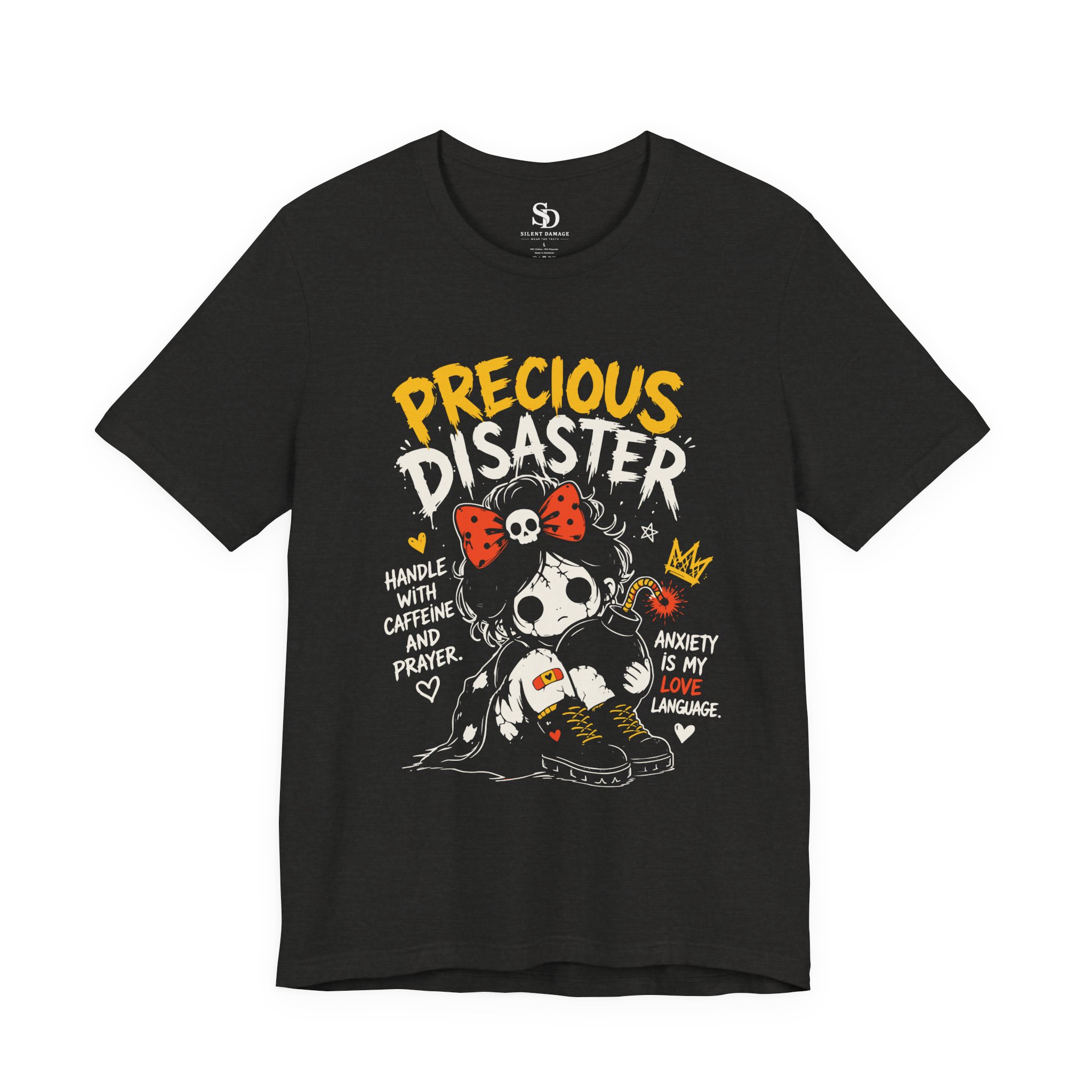 Precious Disaster | Caffeine Anxiety And Attitude Graphic Streetwear Tee - Image 16