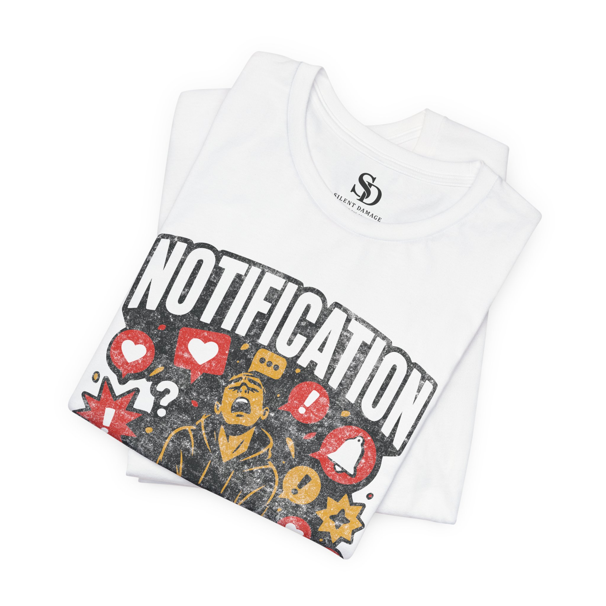 Notification Overload T-Shirt | Digital Anxiety Screen Addiction Graphic Streetwear Tee - Image 13