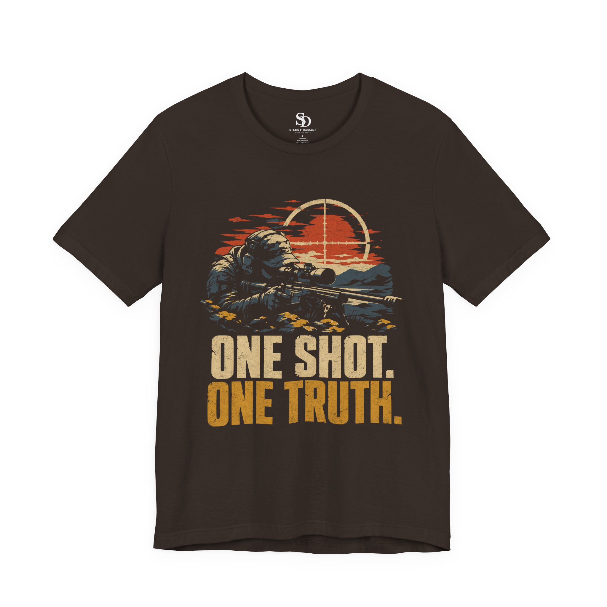One Shot One Truth T-Shirt | Sniper Military Graphic Streetwear Tee - Image 11