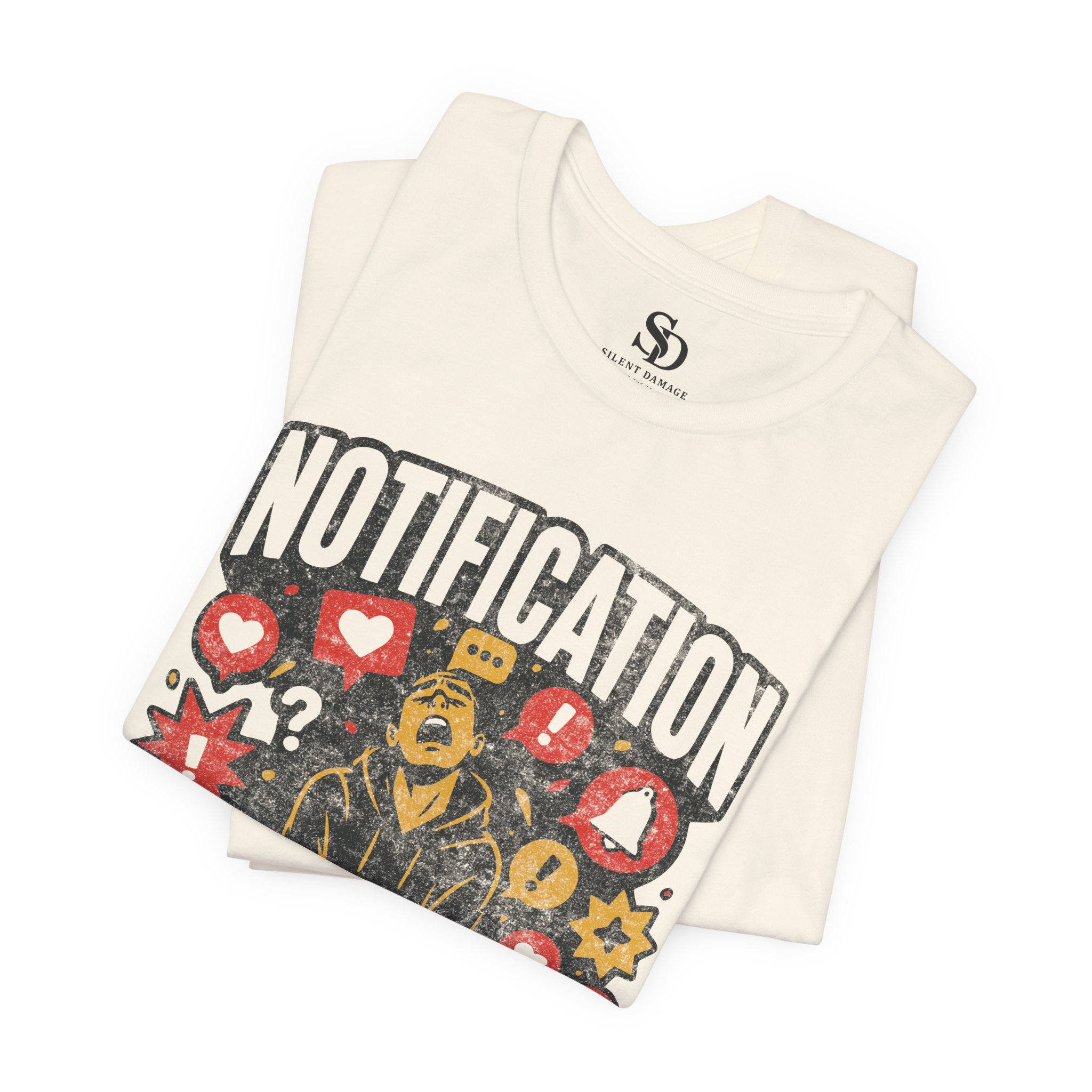 Notification Overload T-Shirt | Digital Anxiety Screen Addiction Graphic Streetwear Tee - Image 10