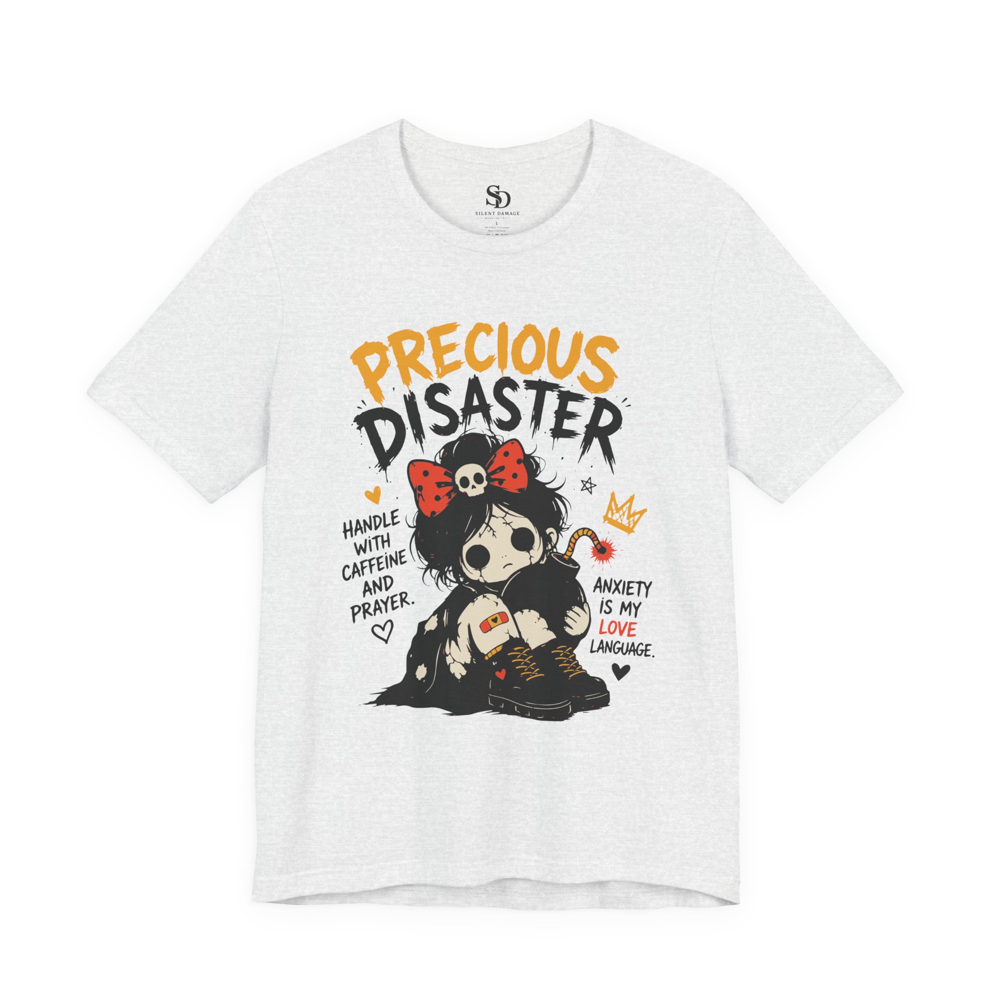 Precious Disaster | Caffeine Anxiety And Attitude Graphic Streetwear Tee - Image 14