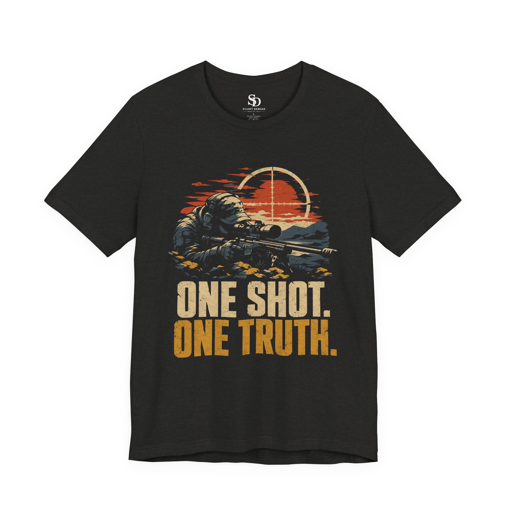 One Shot One Truth T-Shirt | Sniper Military Graphic Streetwear Tee - Image 7