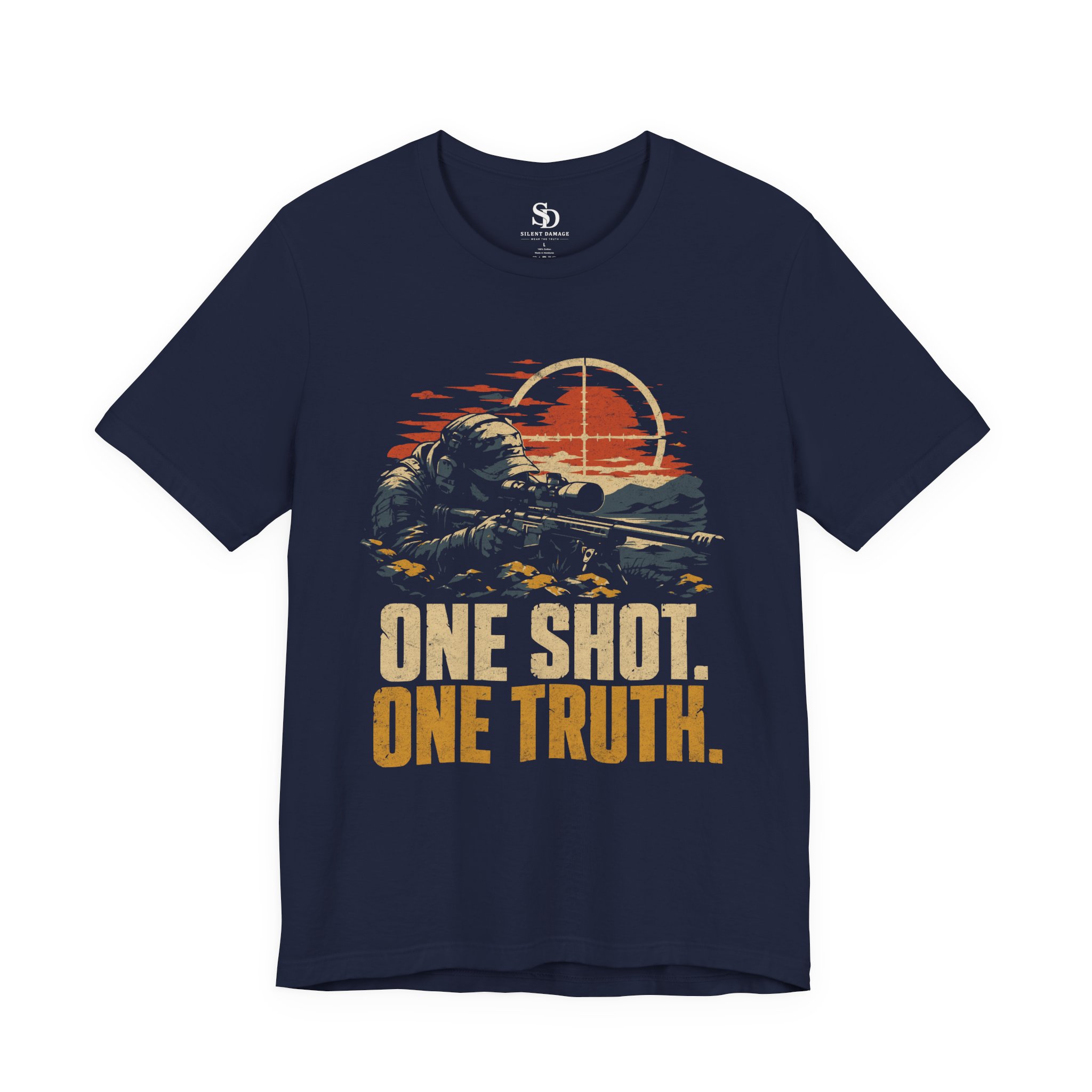 One Shot One Truth T-Shirt | Sniper Military Graphic Streetwear Tee - Image 9