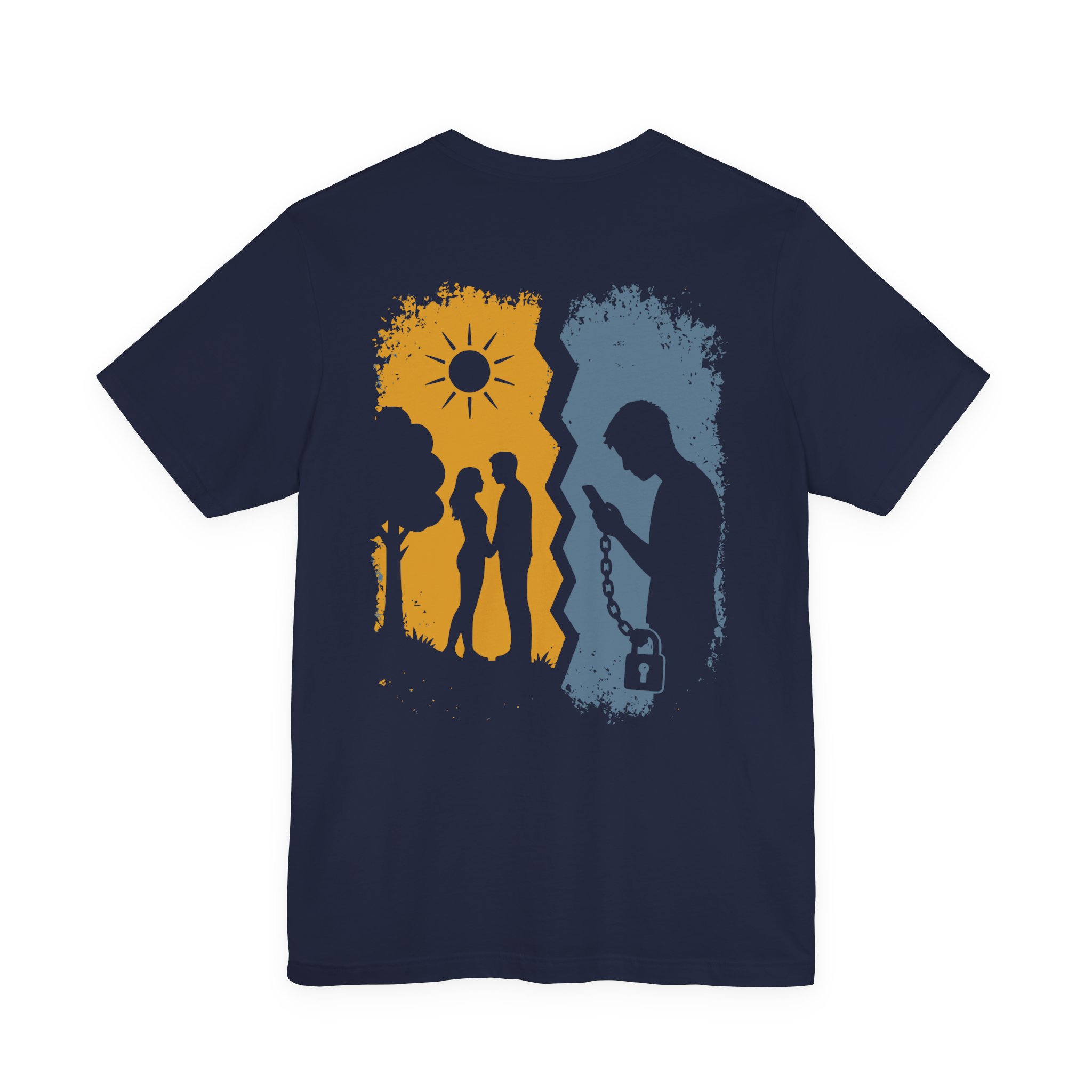 Screen Divide T-Shirt | Digital Addiction Relationship Graphic Premium Streetwear - Image 13