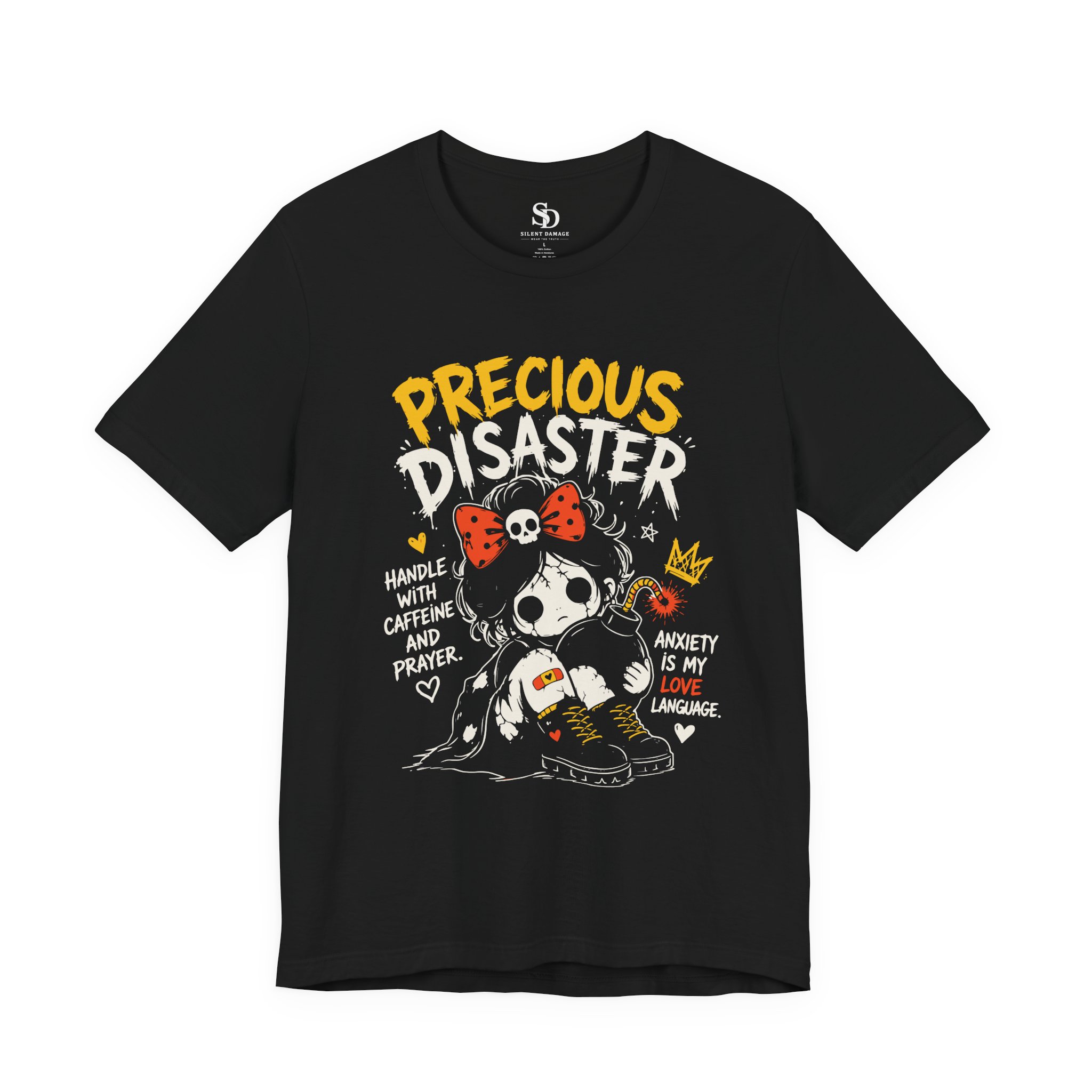 Precious Disaster | Caffeine Anxiety And Attitude Graphic Streetwear Tee - Image 3